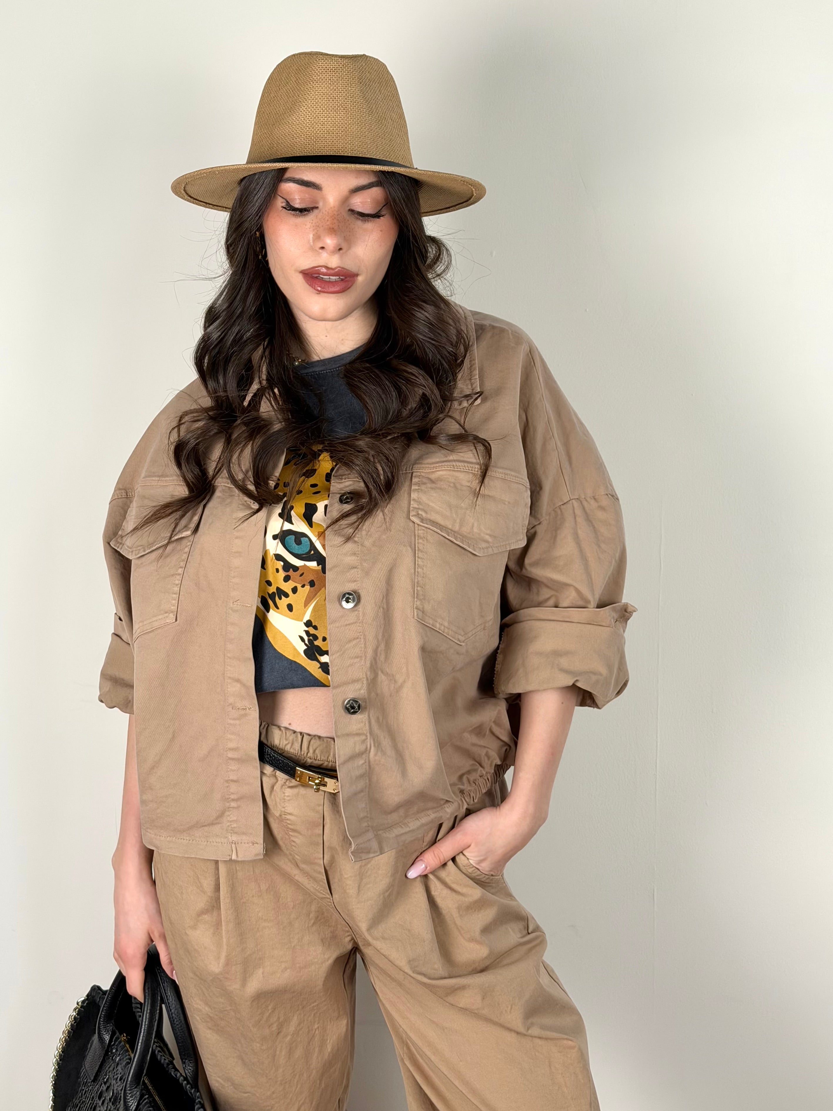 Giubbino jeans Carmen tabacco