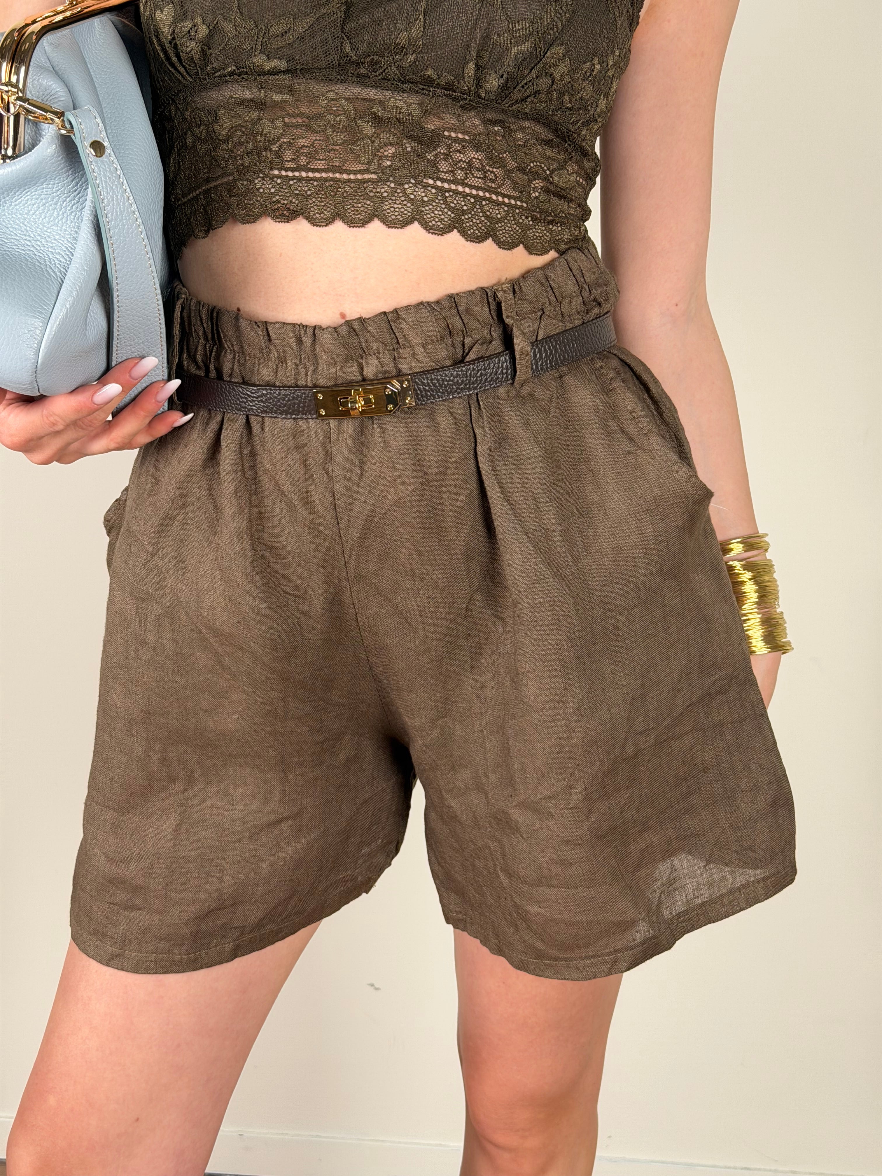 Pantalone Lino Taylor moro