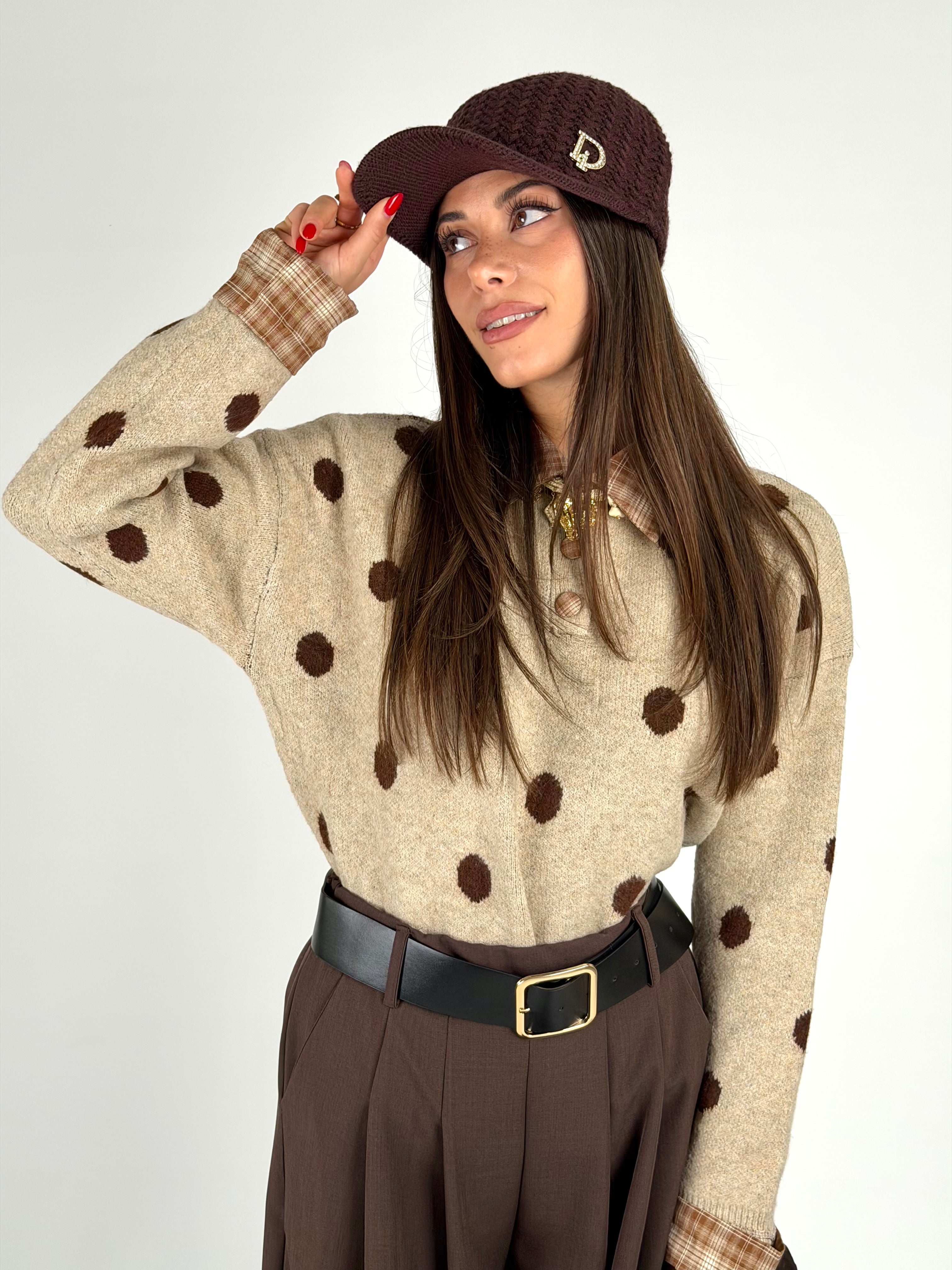 Maglioncino pois beige
