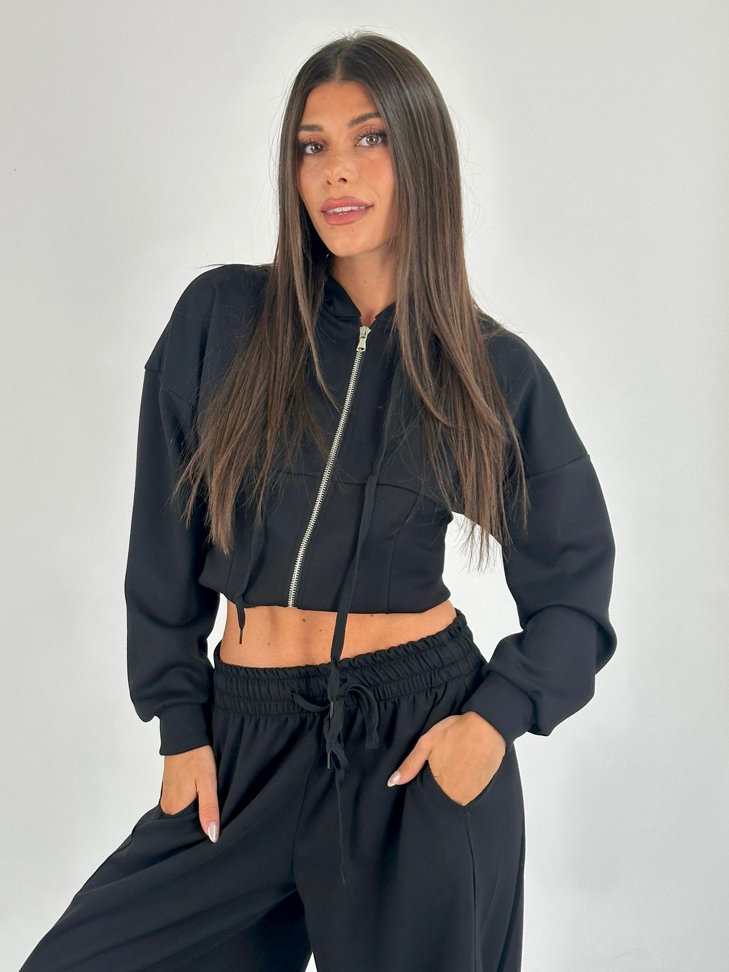 Felpa tuta sportiva Gemma nera