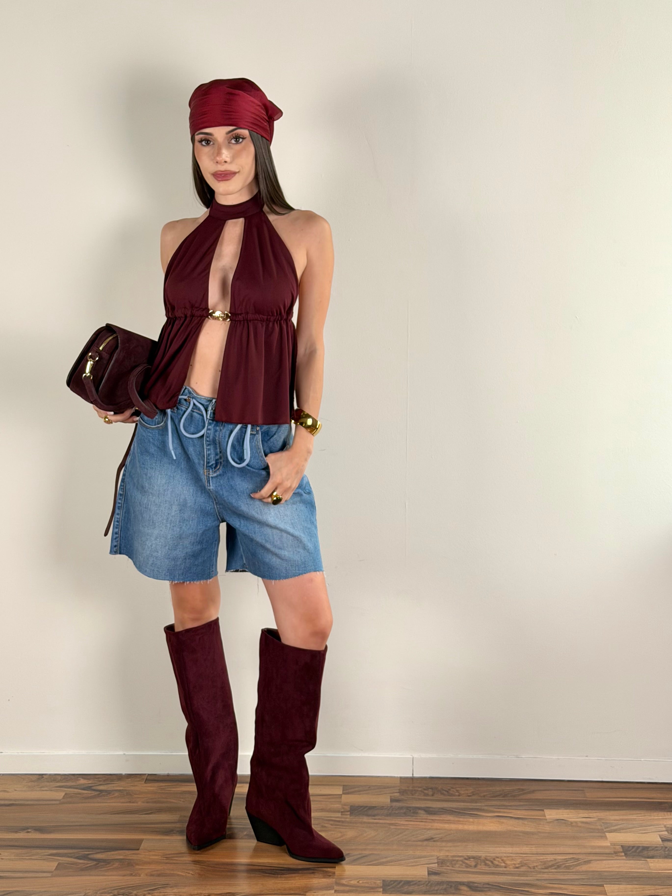 Top Naomi bordeaux