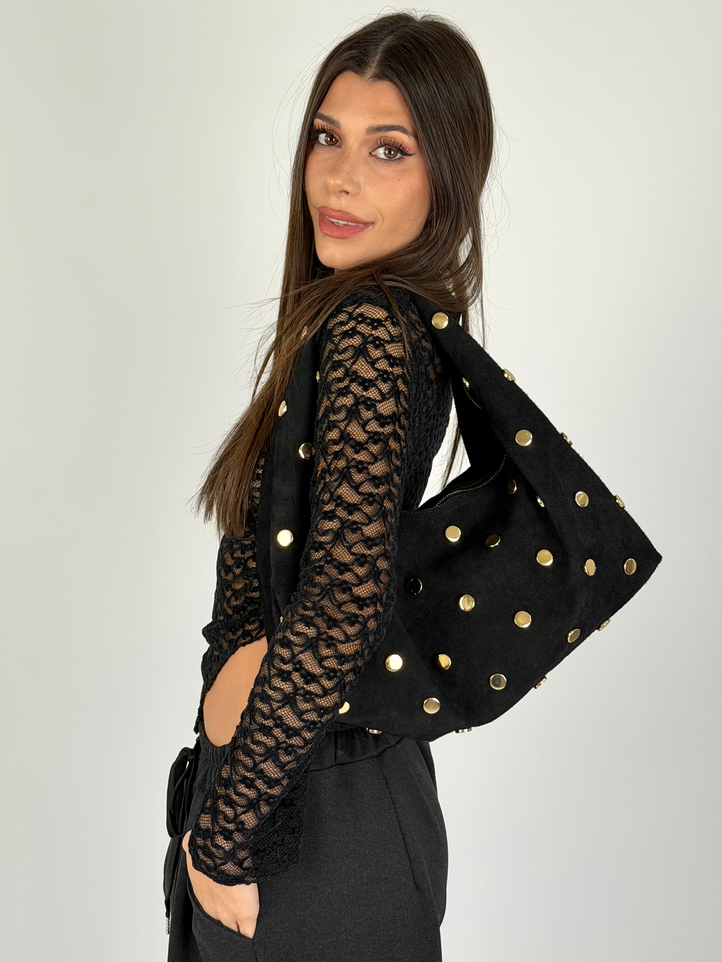 Maglia Marta pizzo nera