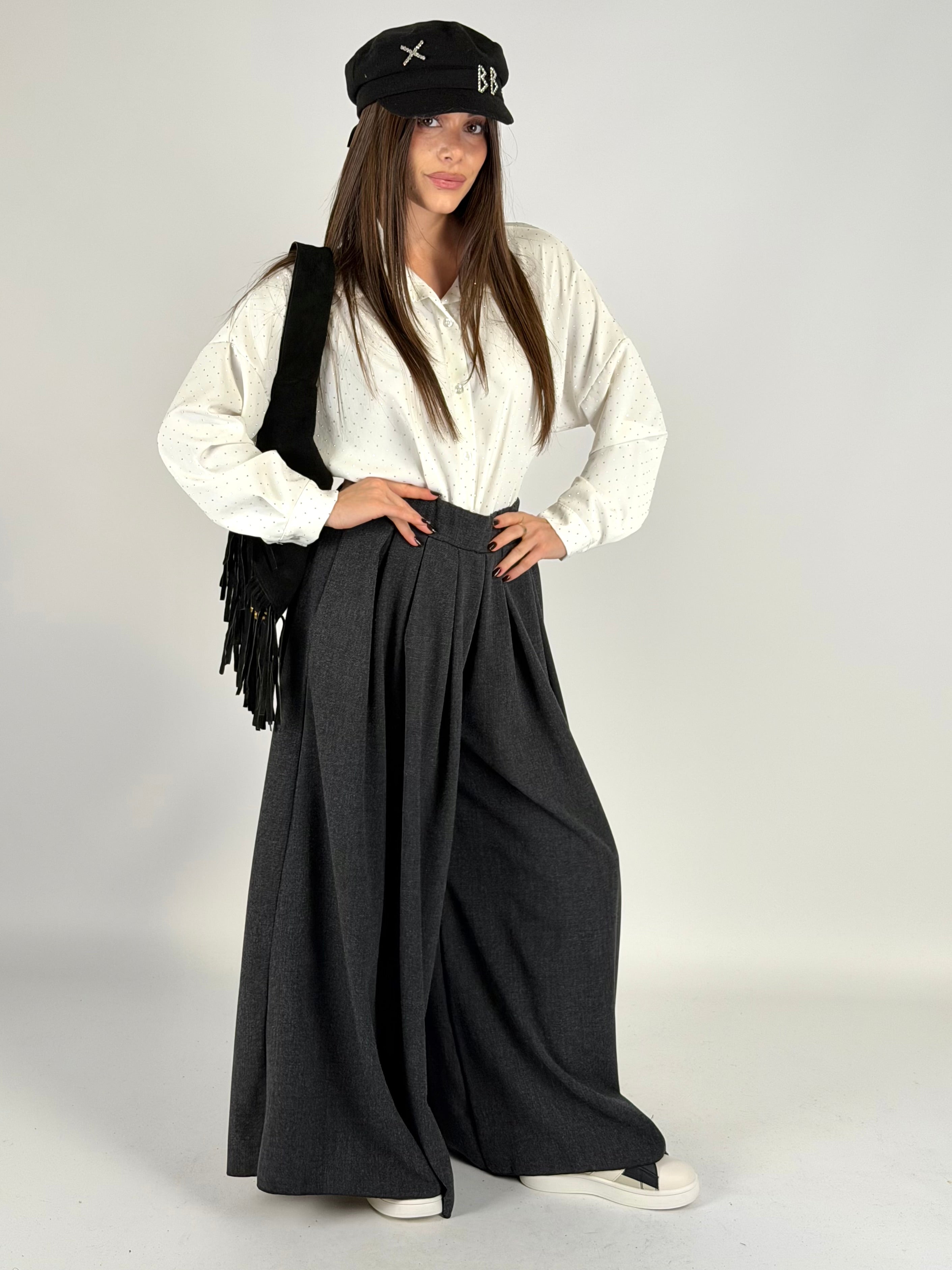 Camicia mille zirconi bianca