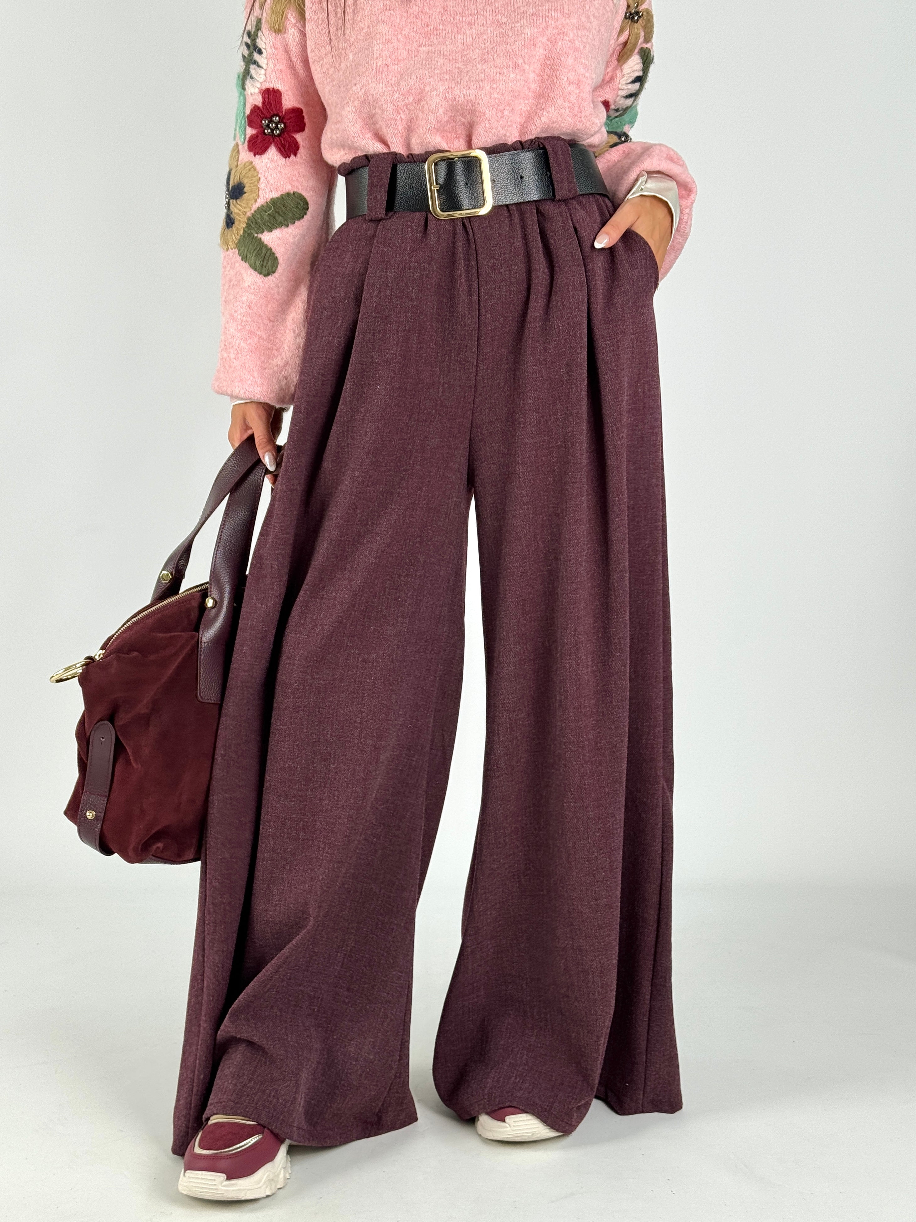 Pantalone Fatima bordeaux