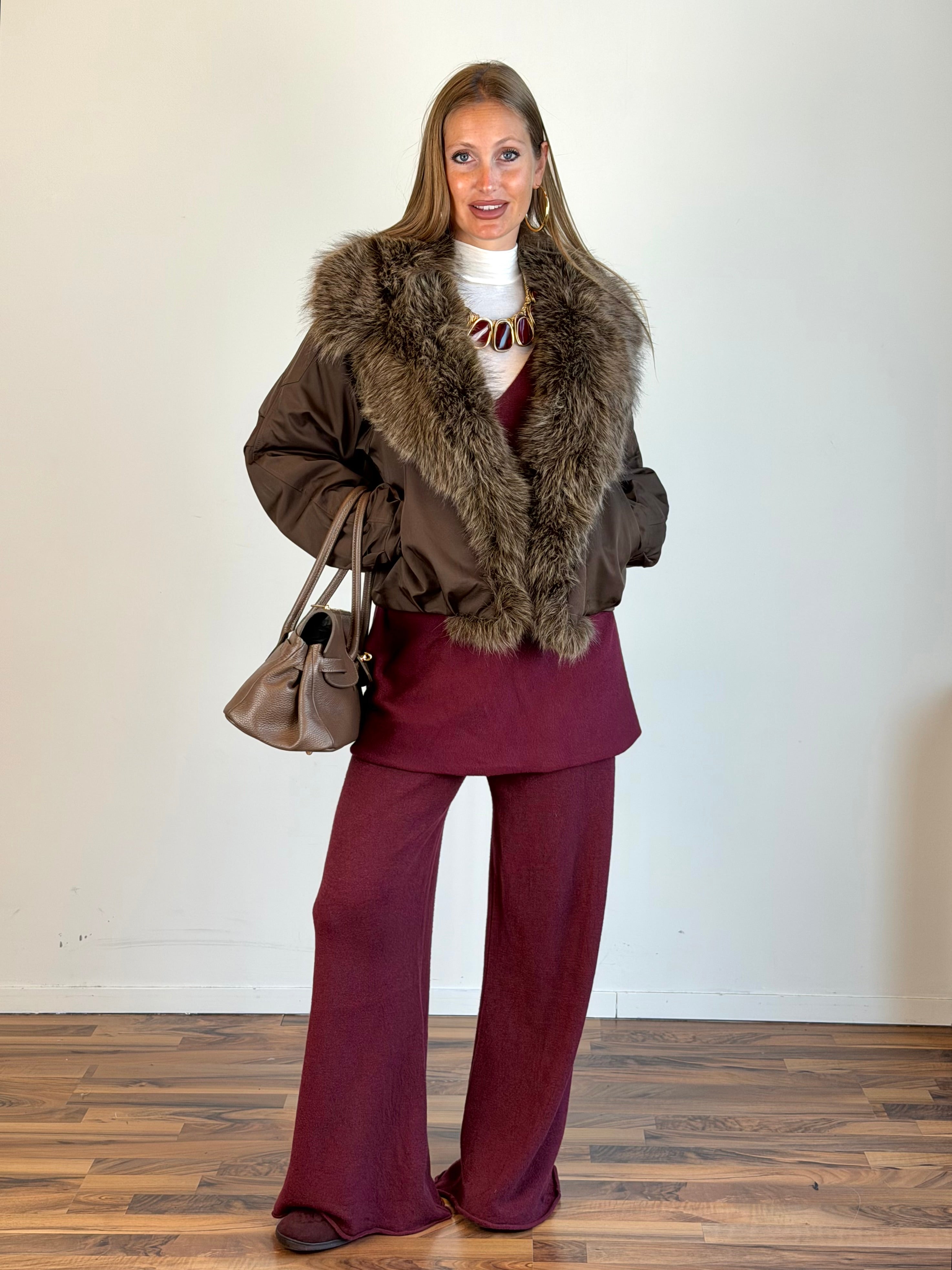 Piumino ecopelliccia Zoe moro