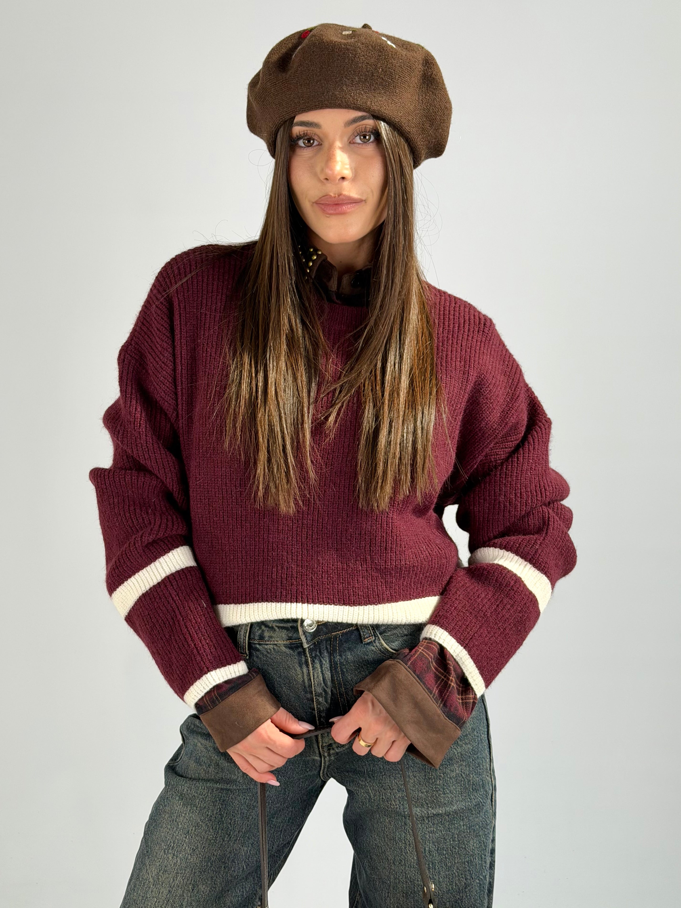 Maglione Trinity bordeaux