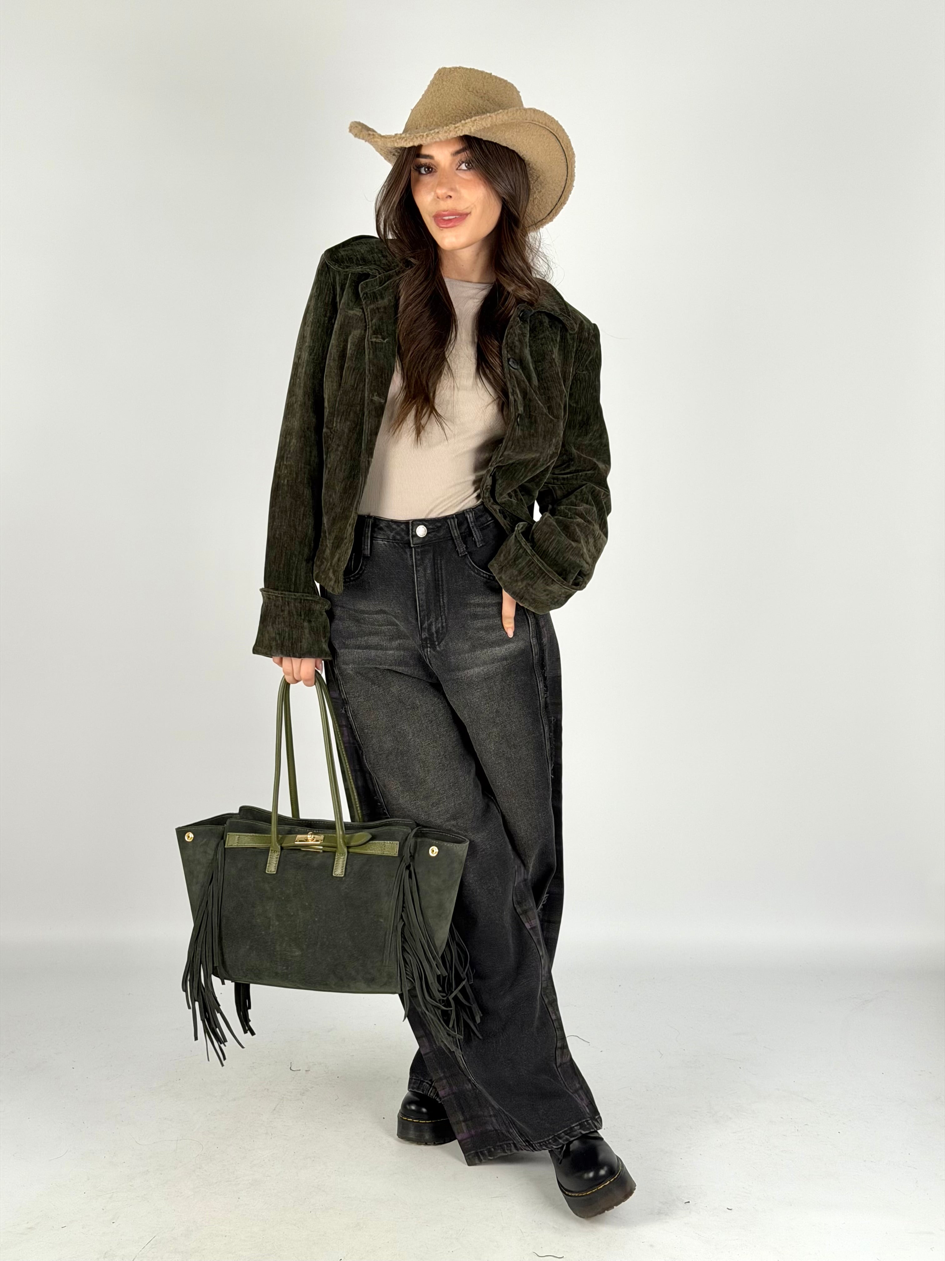 Camicia velluto verde