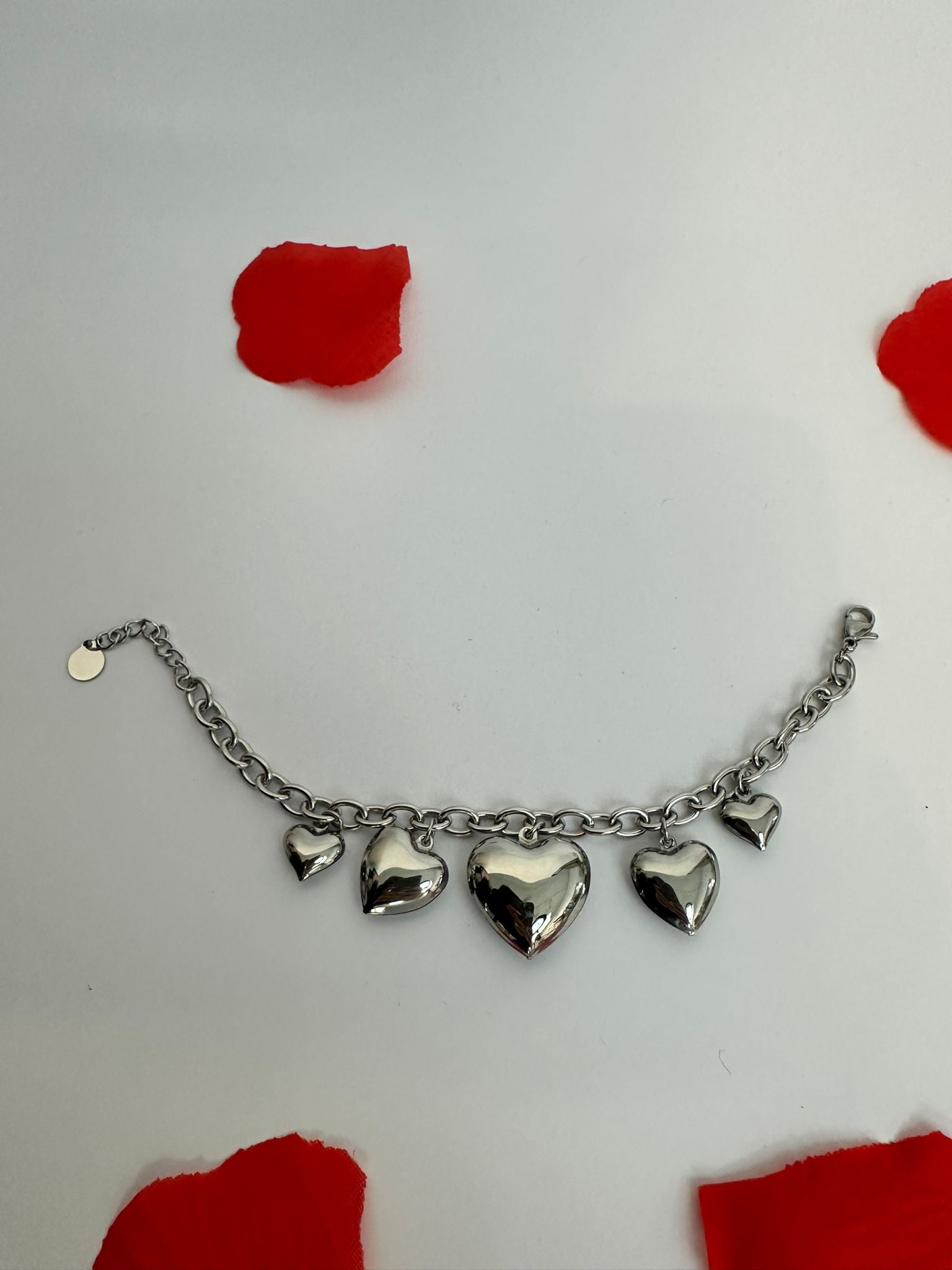 Bracciale maxi cuori personalizzabile con iniziali cupido limited edition