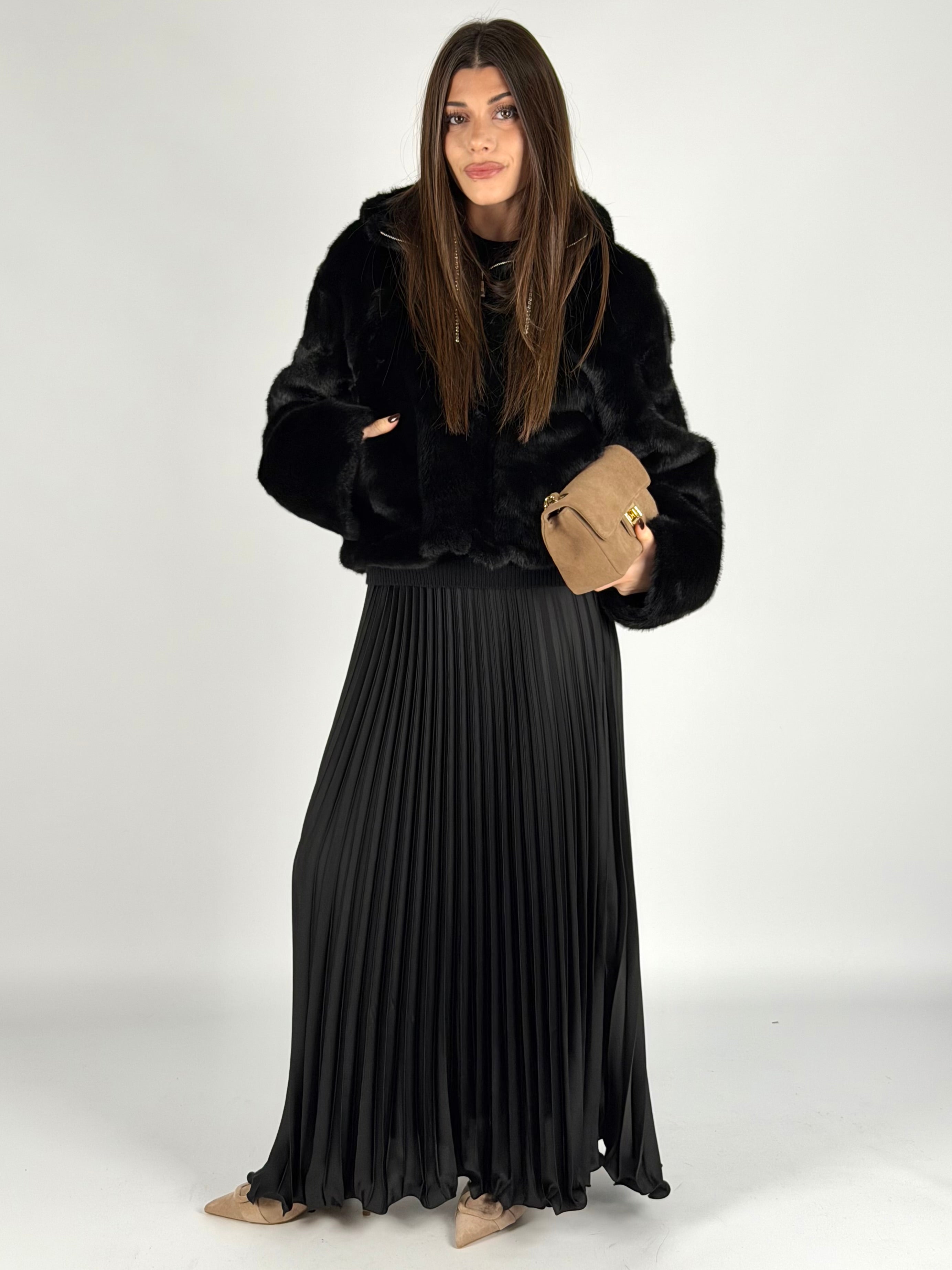 Pelliccia Marisol nero