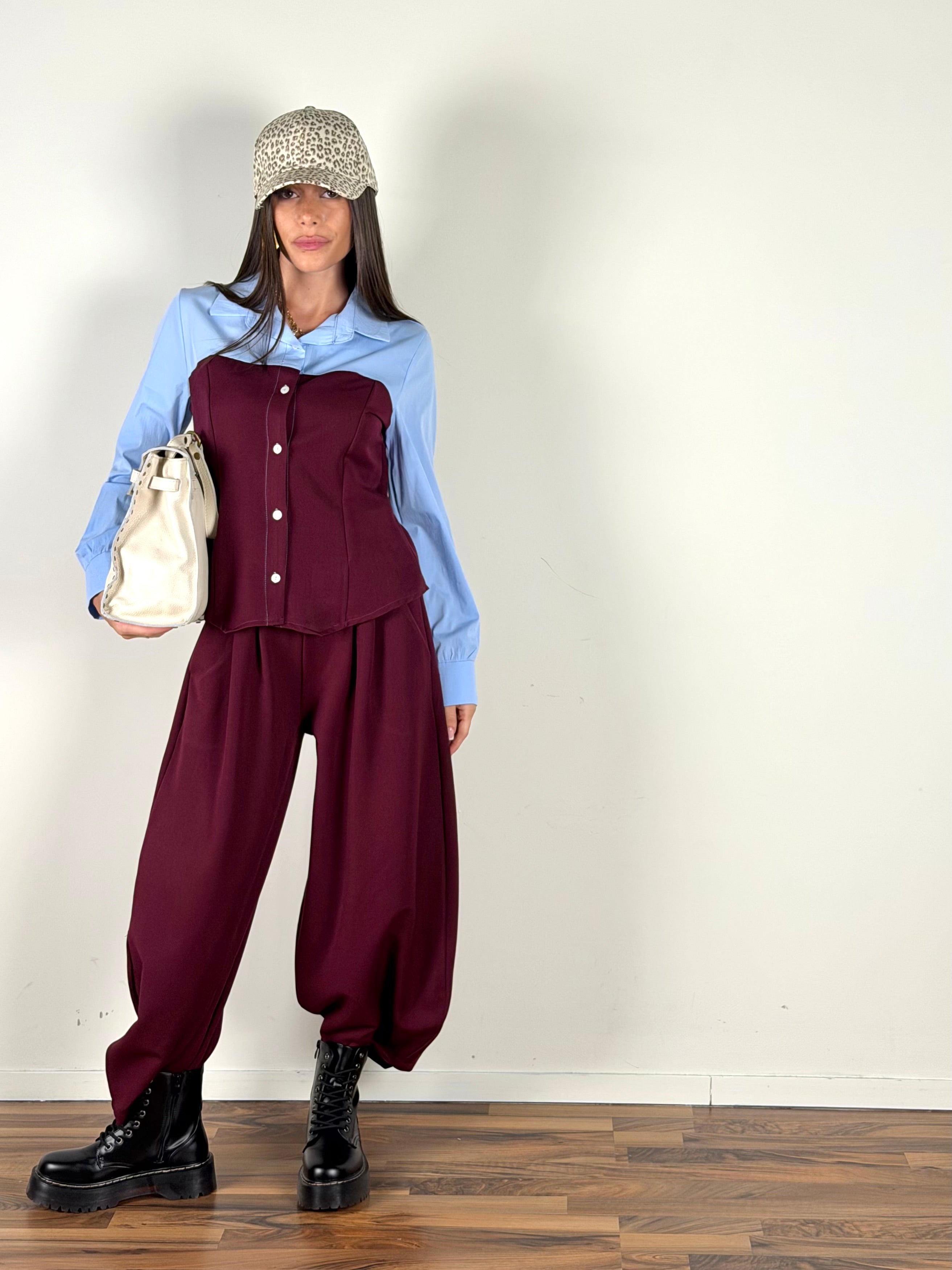 Camicia completo kiss bordeaux