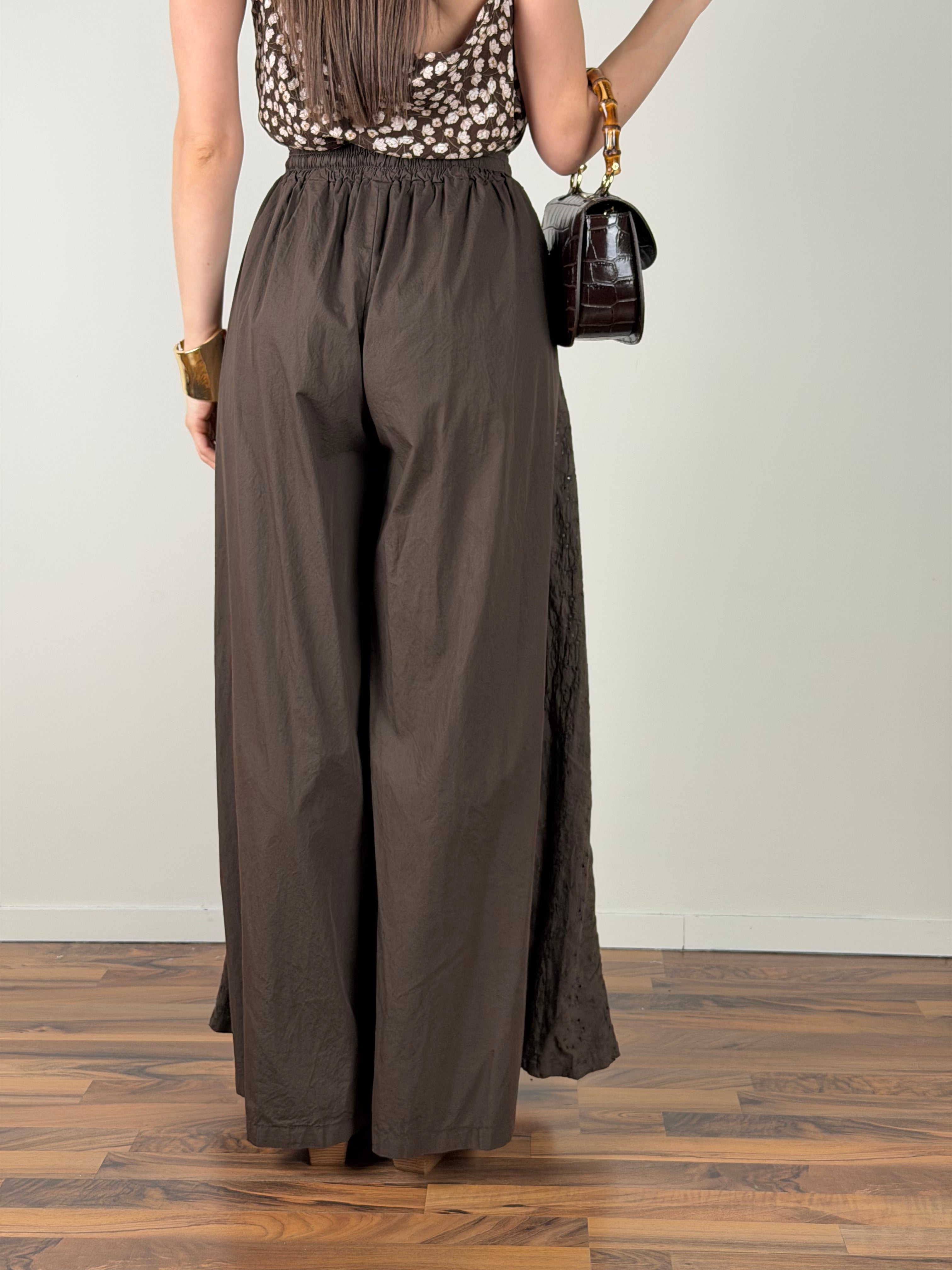 Pantalone colors pizzo sangallo moro