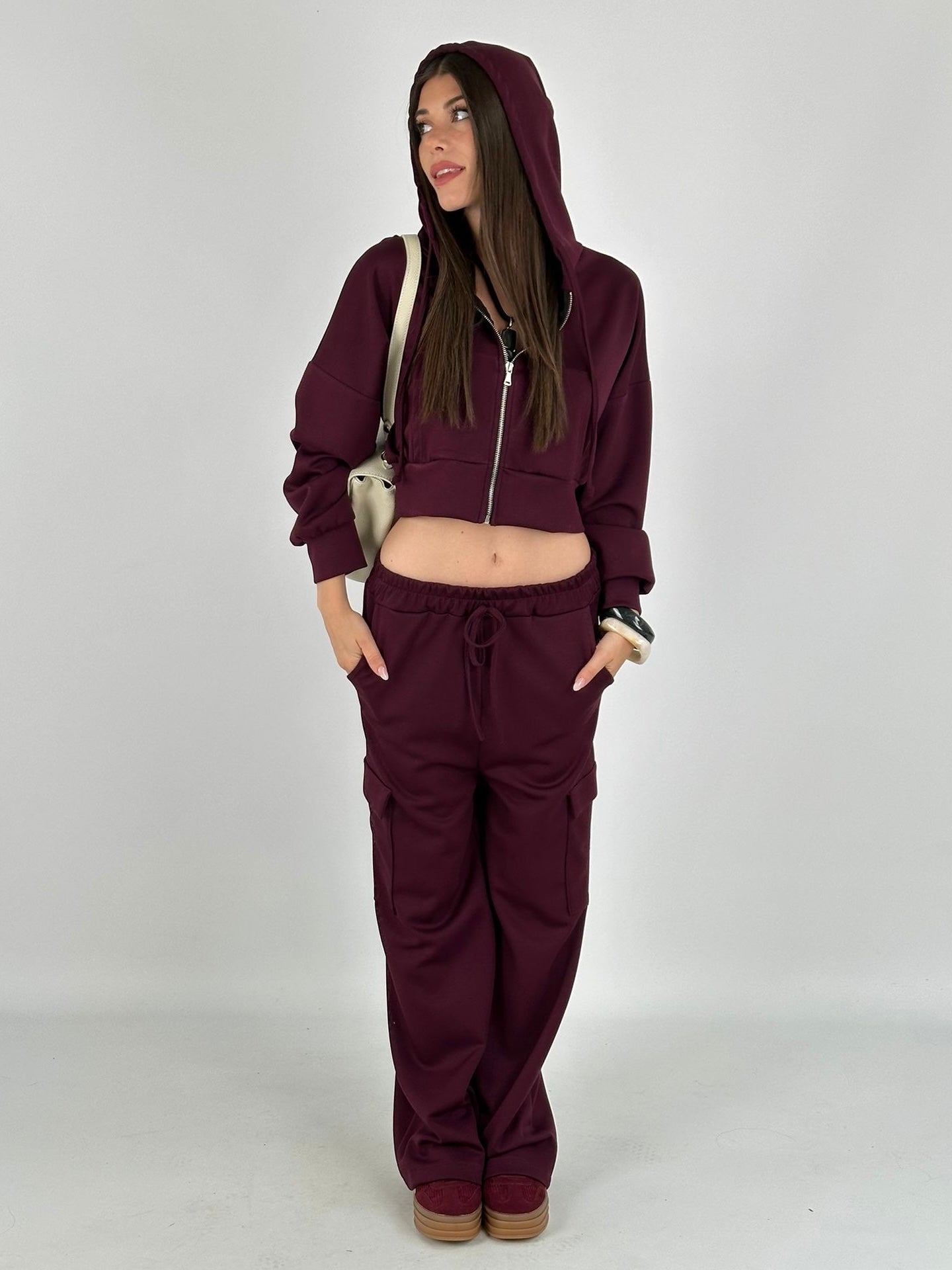 Tuta sportiva Saida bordeaux