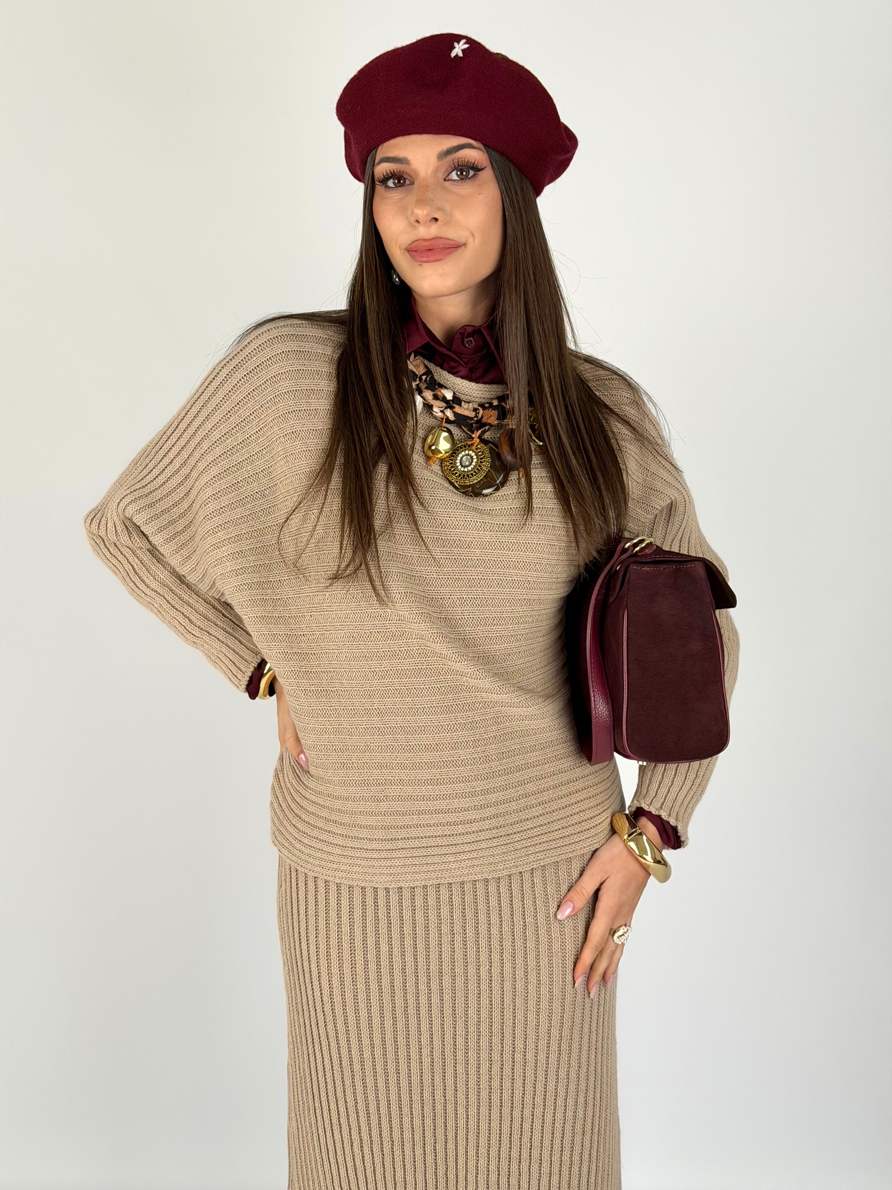 Abito + maglione Asia beige