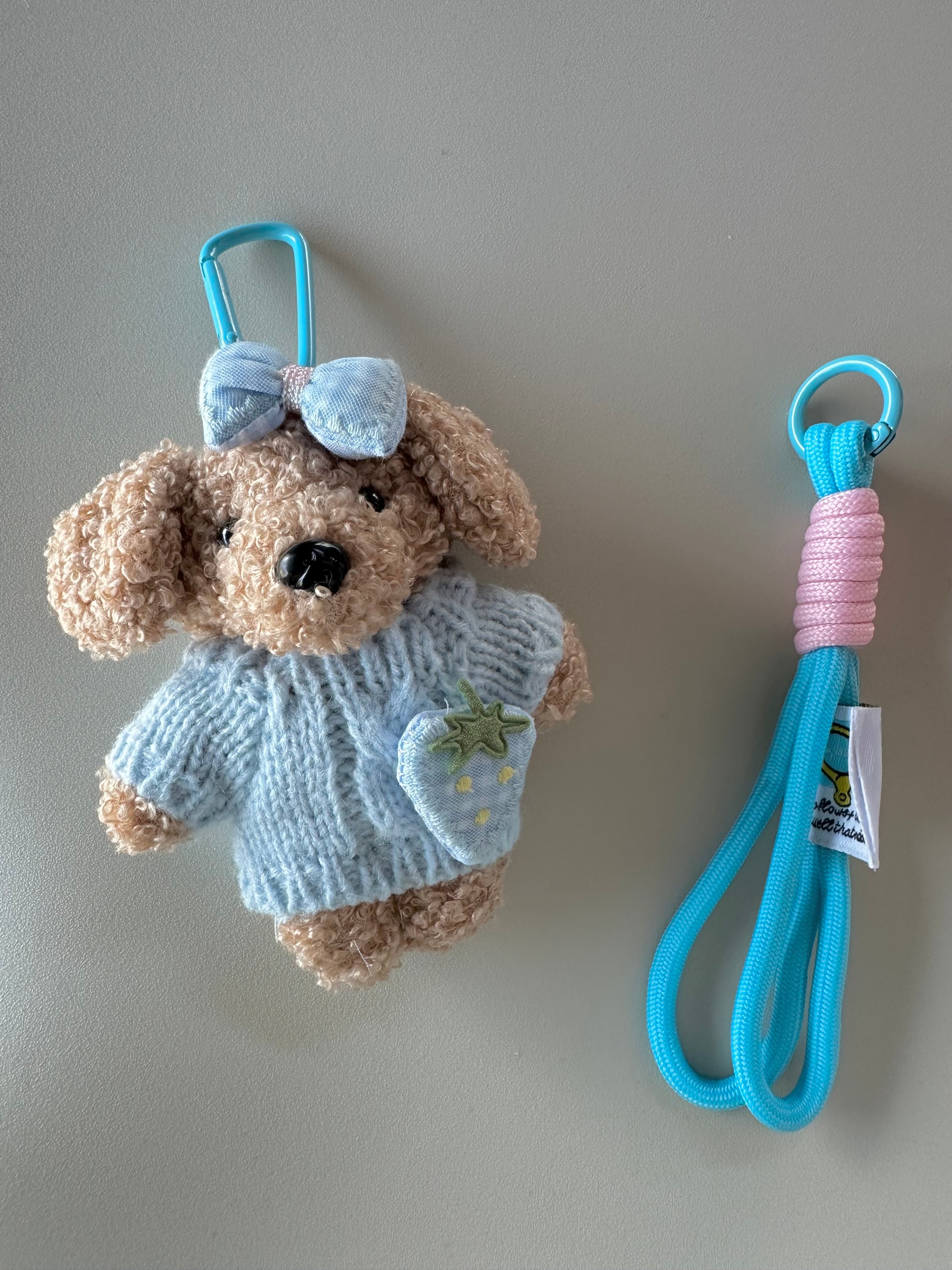 Ciondolo Borsa Teddy celeste