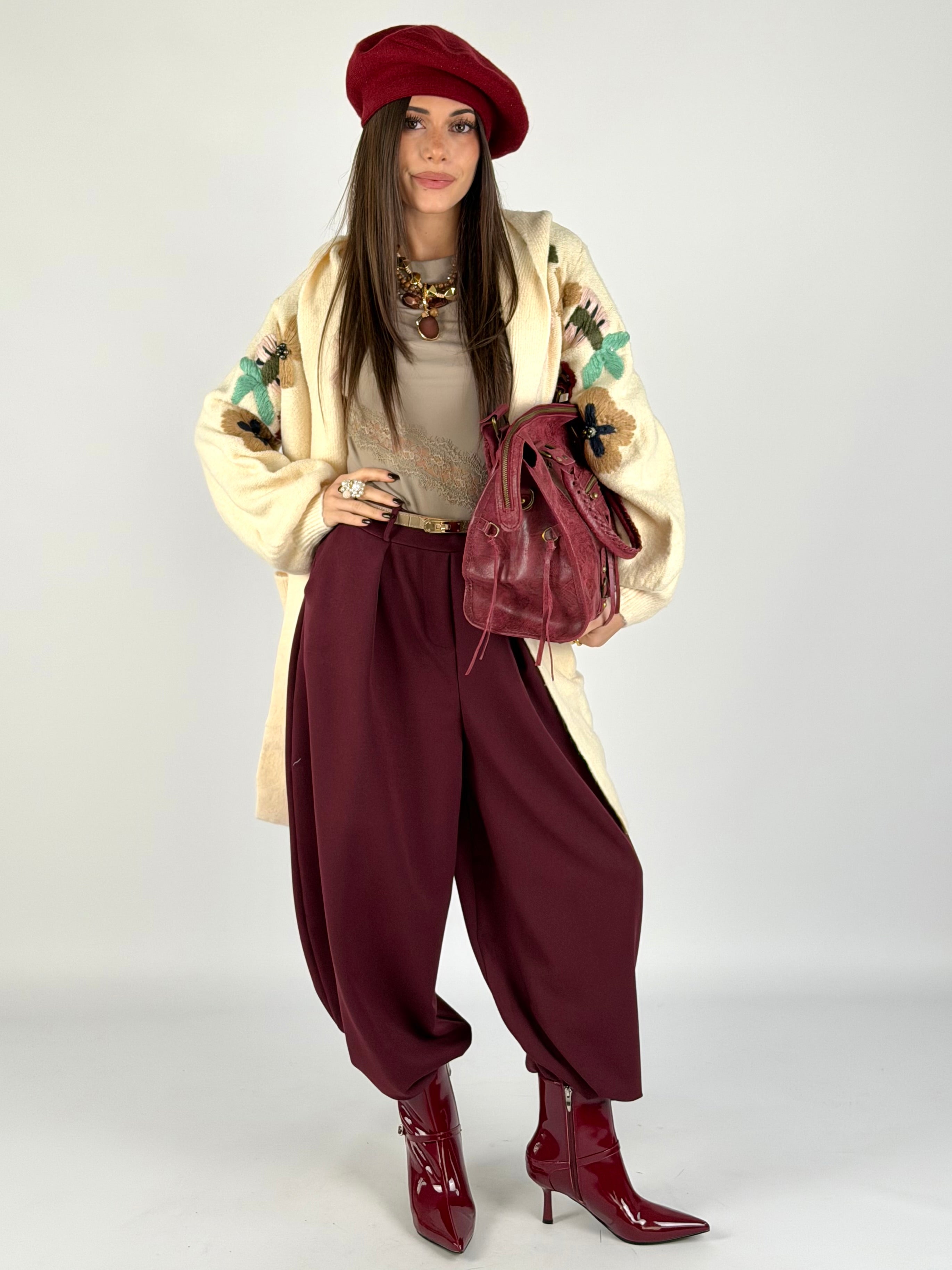 Cardigan Flora beige