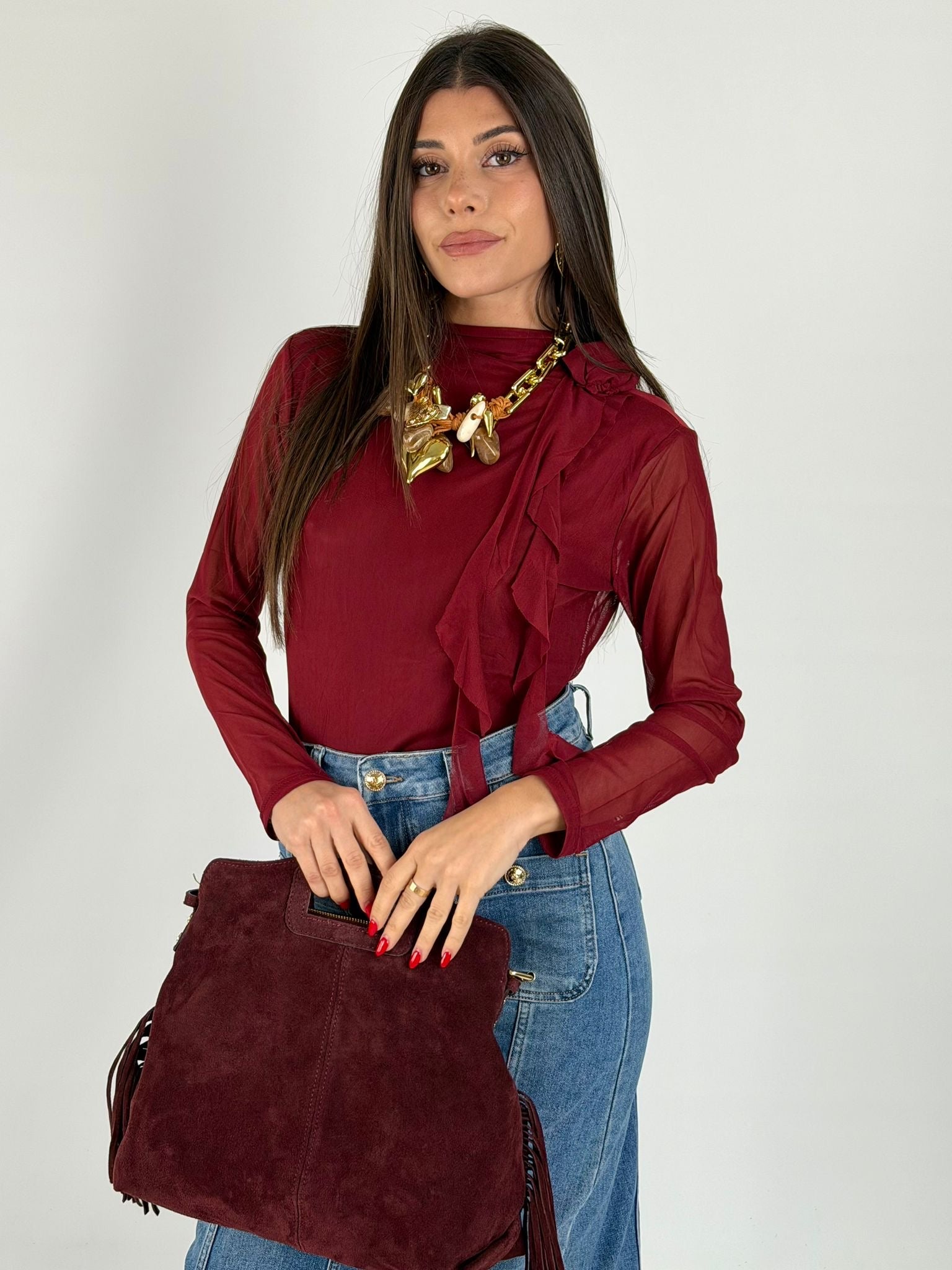 Maglia velo Venny bordeaux