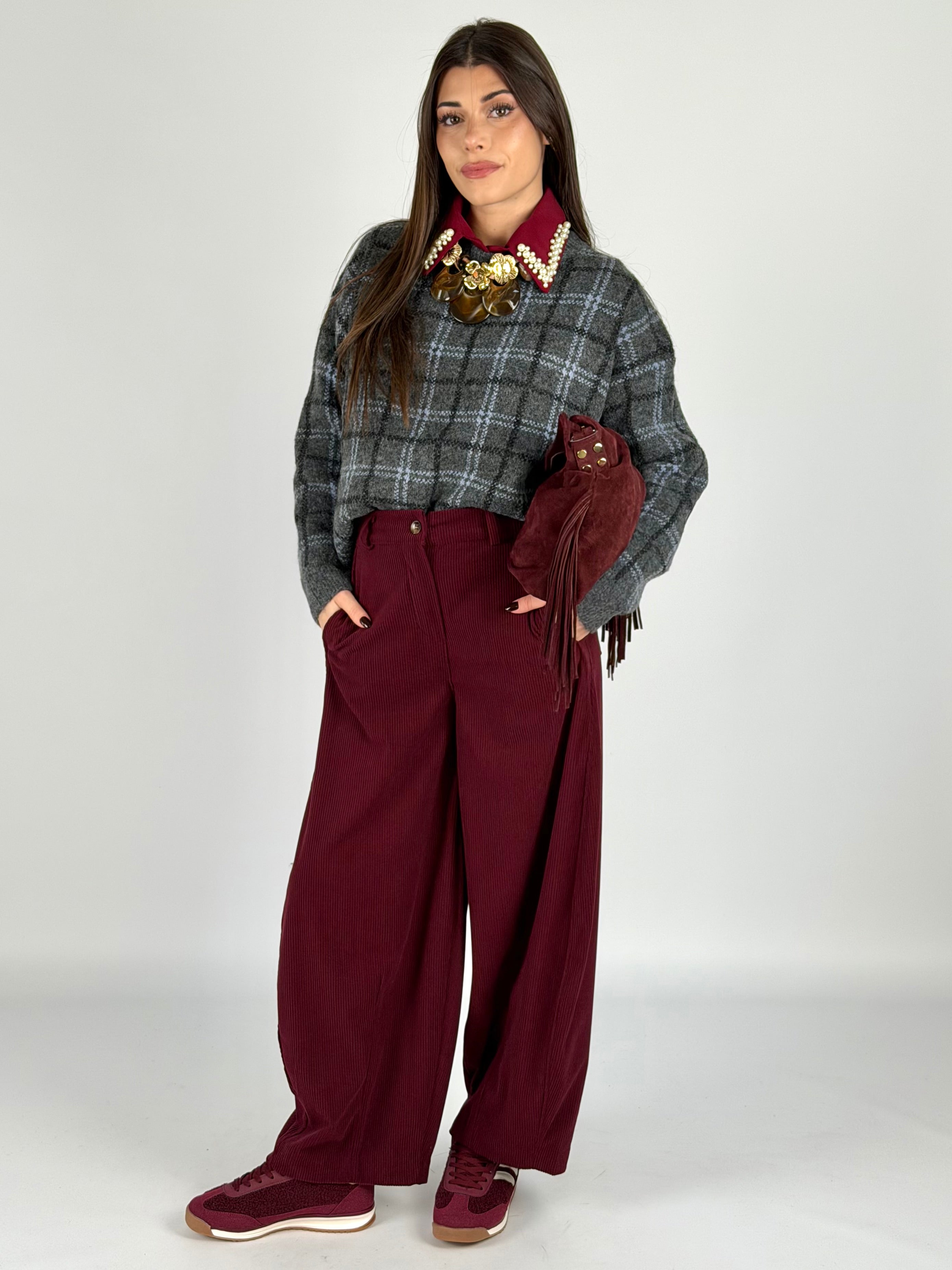 Maglia Selene check grigio