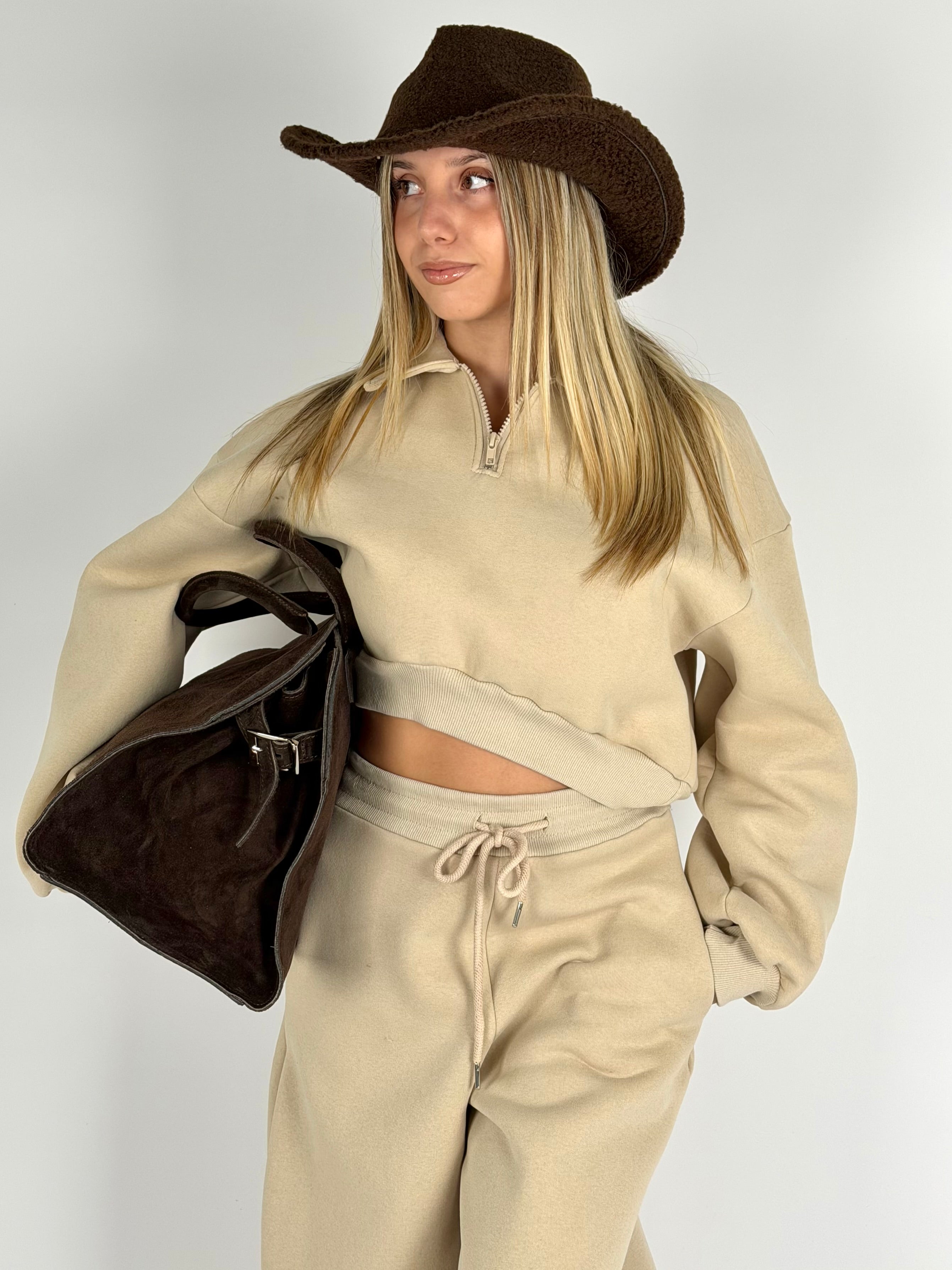 Felpa tuta sportiva Diva beige