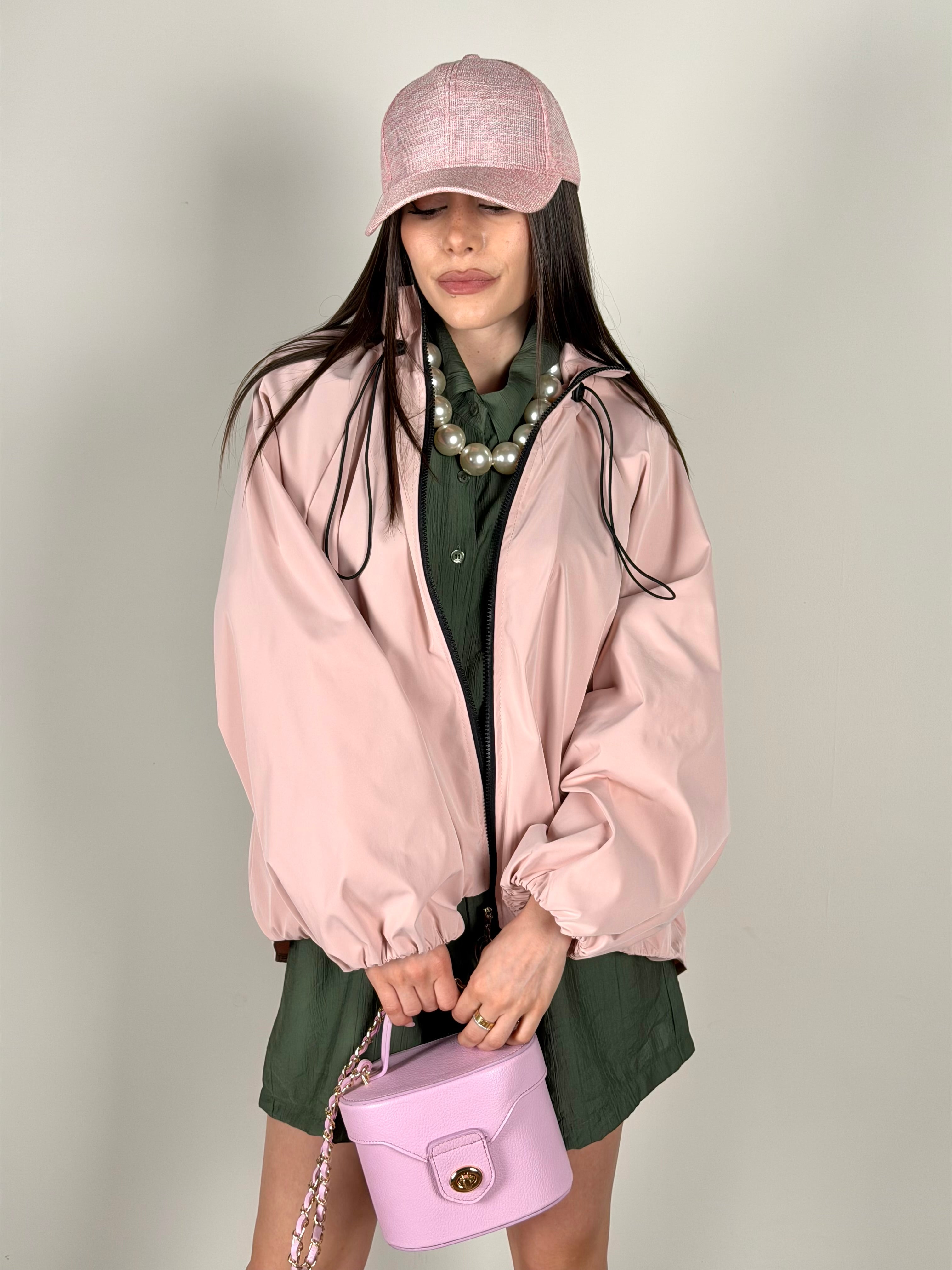 Bomber arricciato rosa