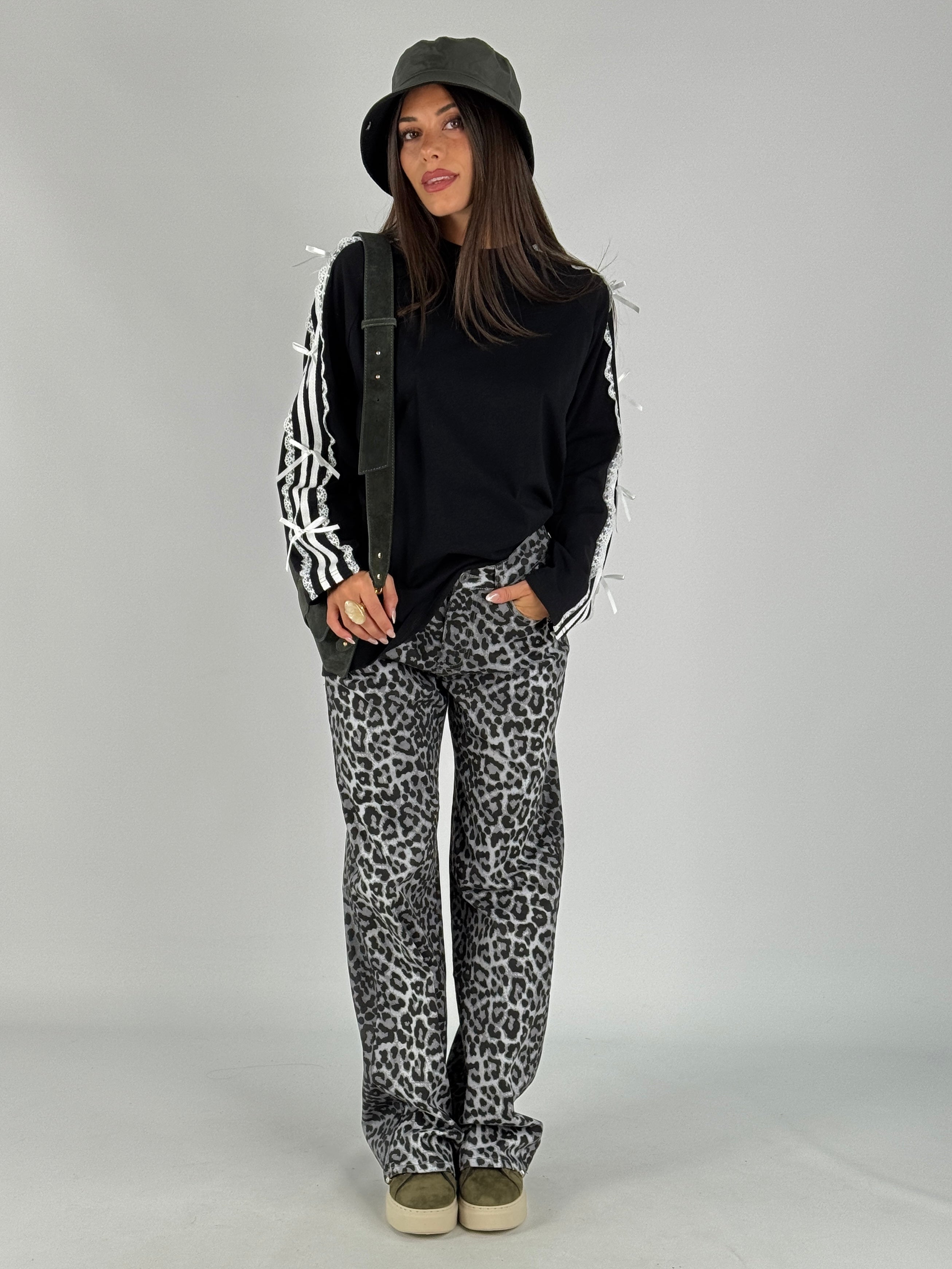 Jeans maculato grigio