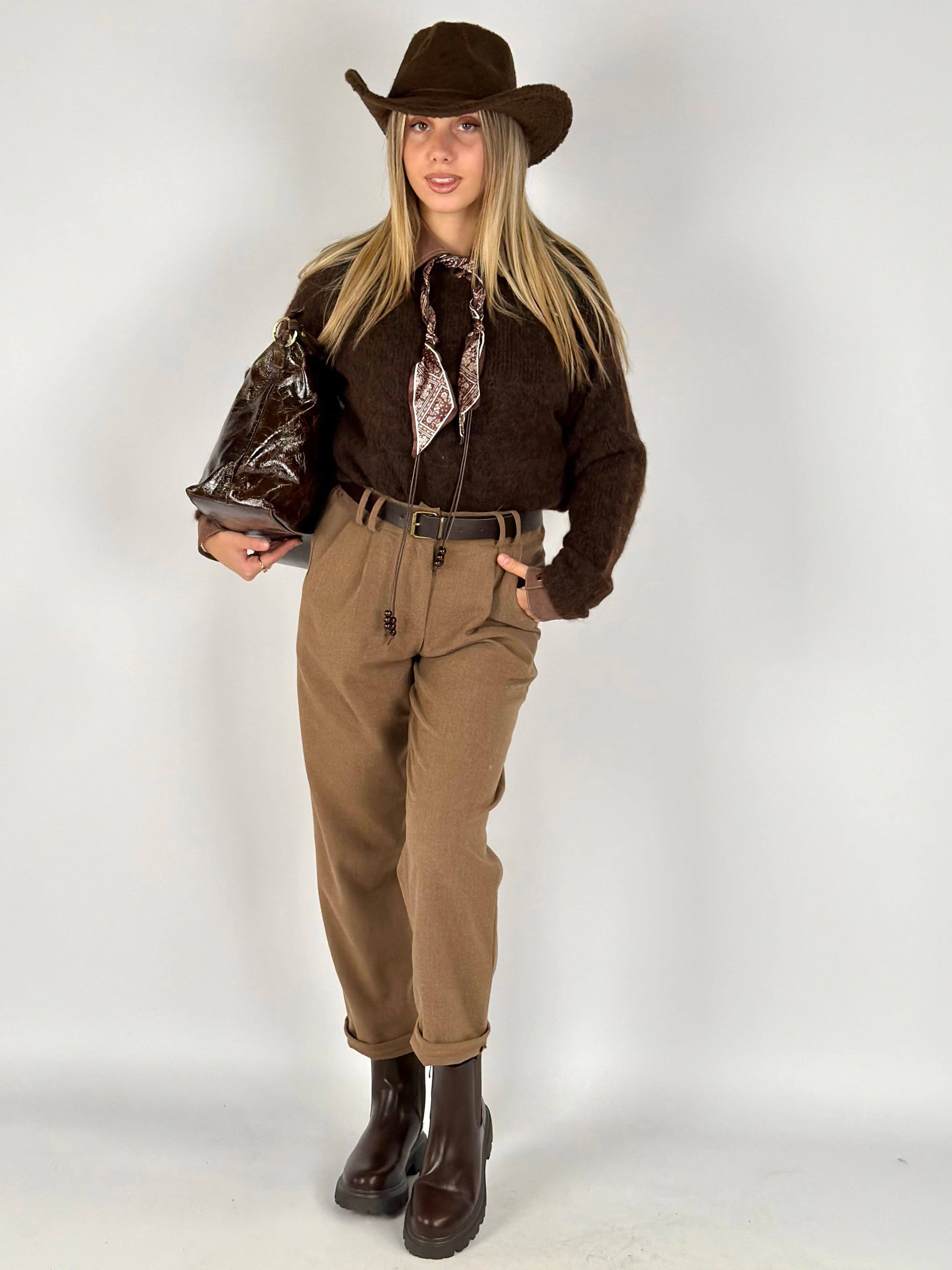 Pantalone completo Dafne tabacco