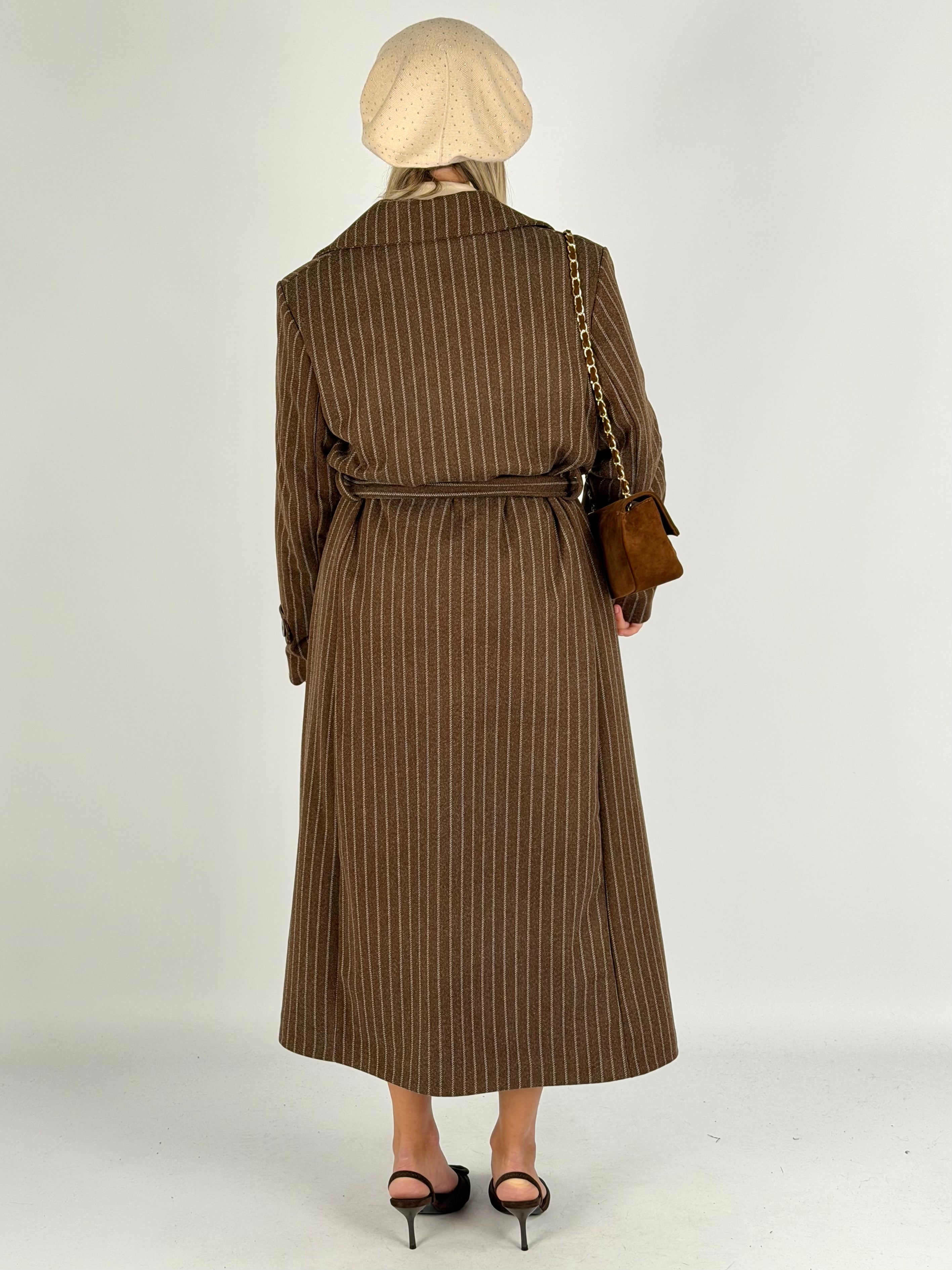 Cappotto gessato moro