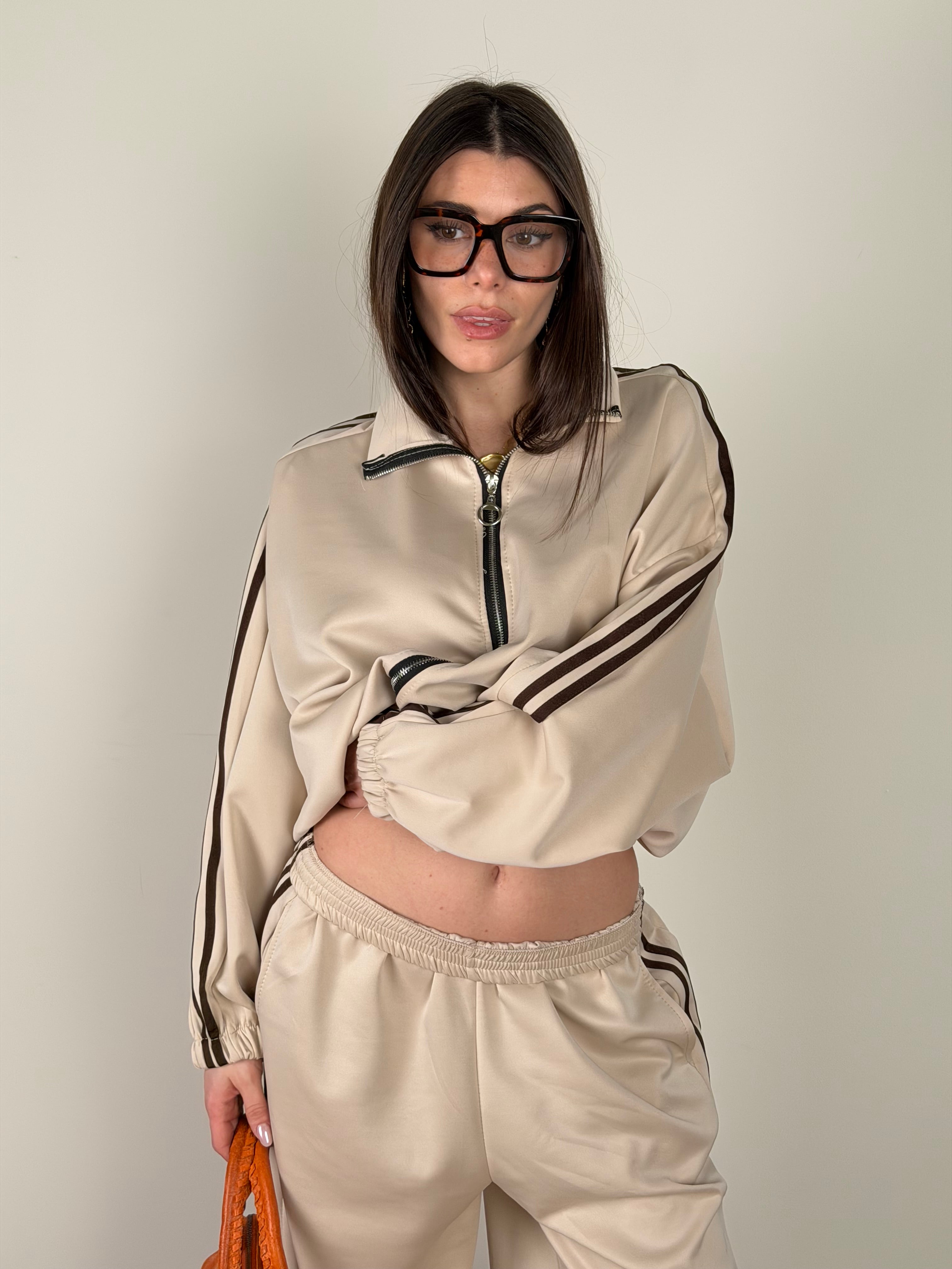 Felpa tuta Calliope beige