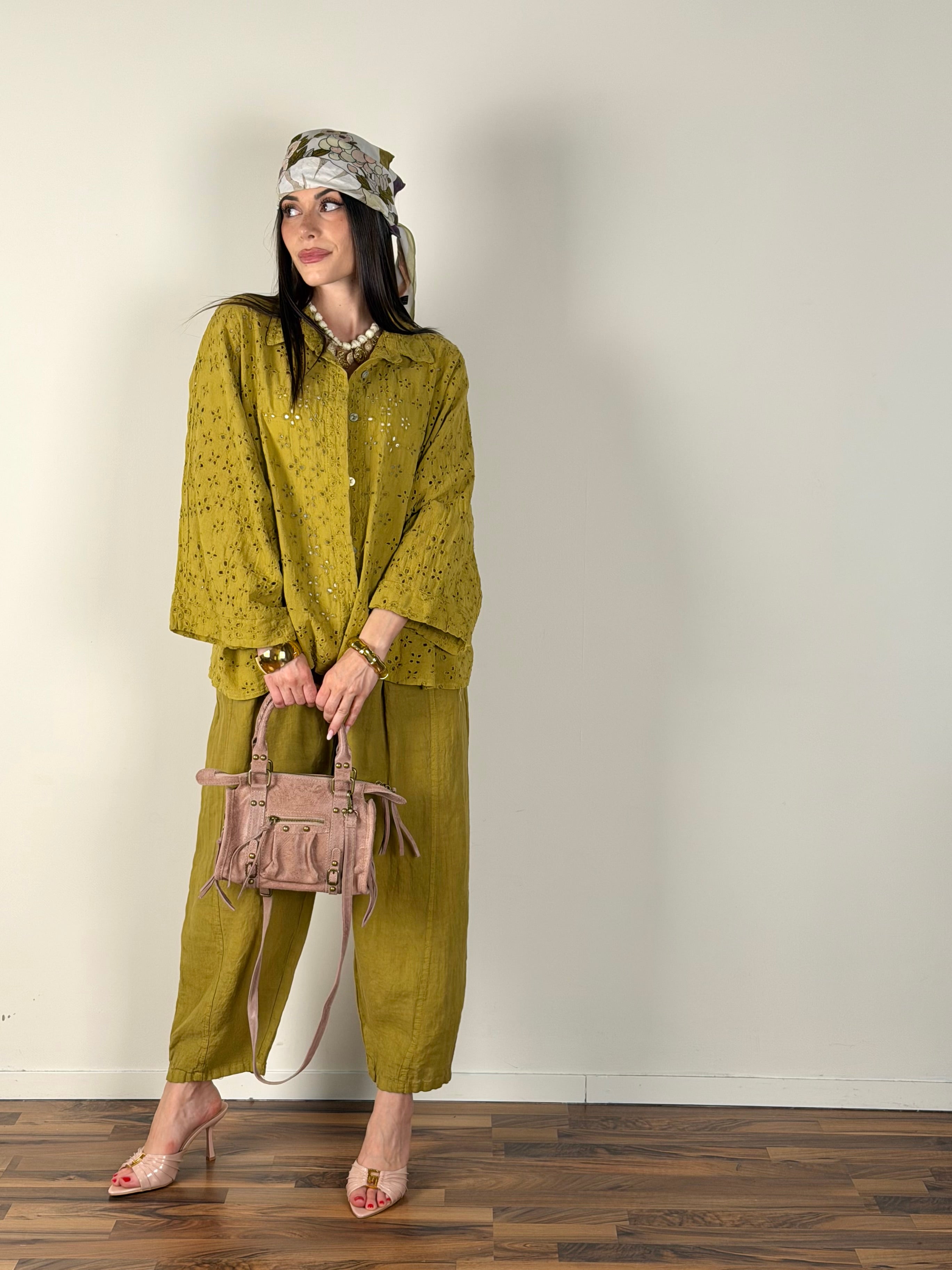 Camicia Sara verde acido