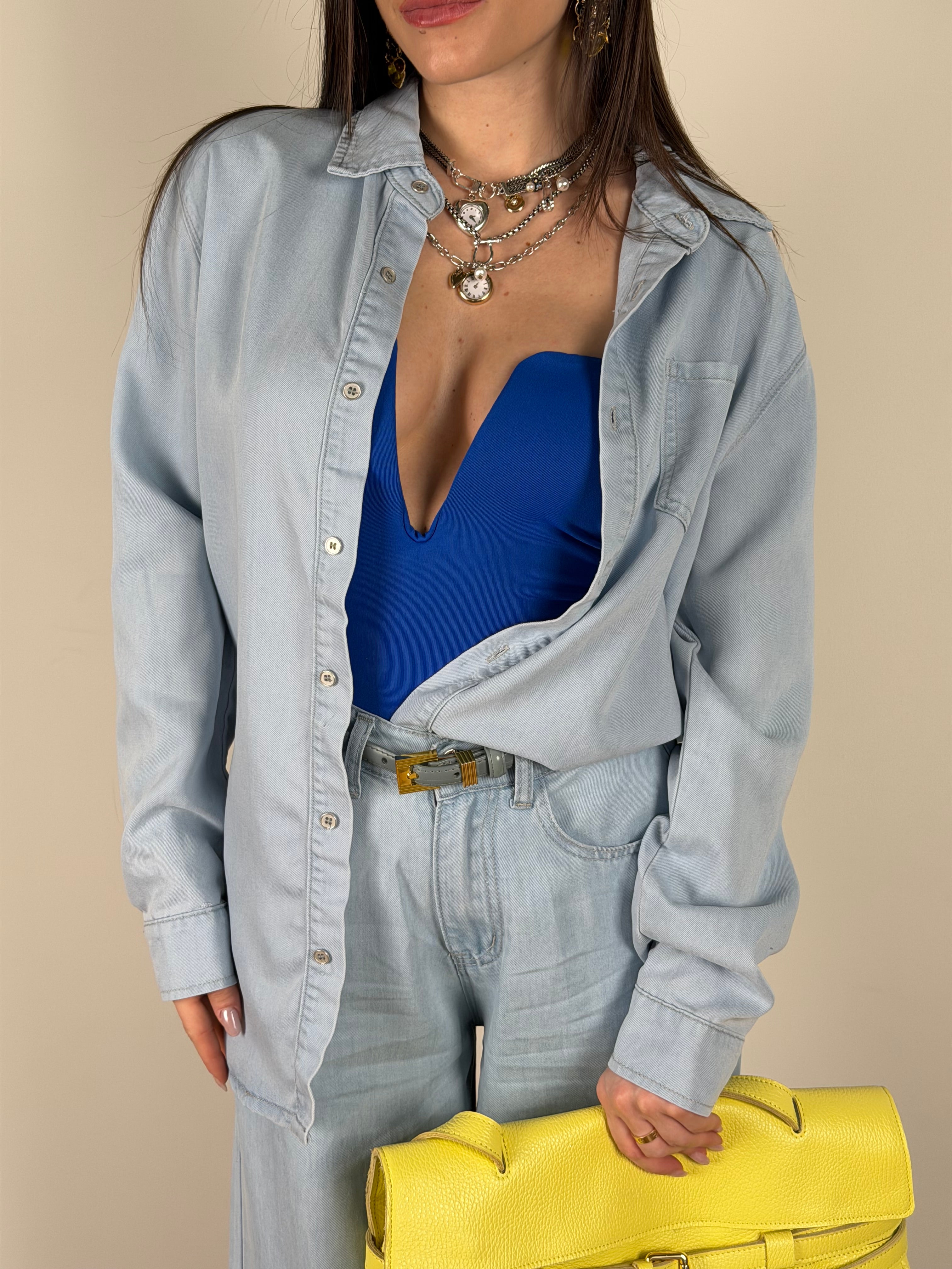 Camicia Rose blu chiaro