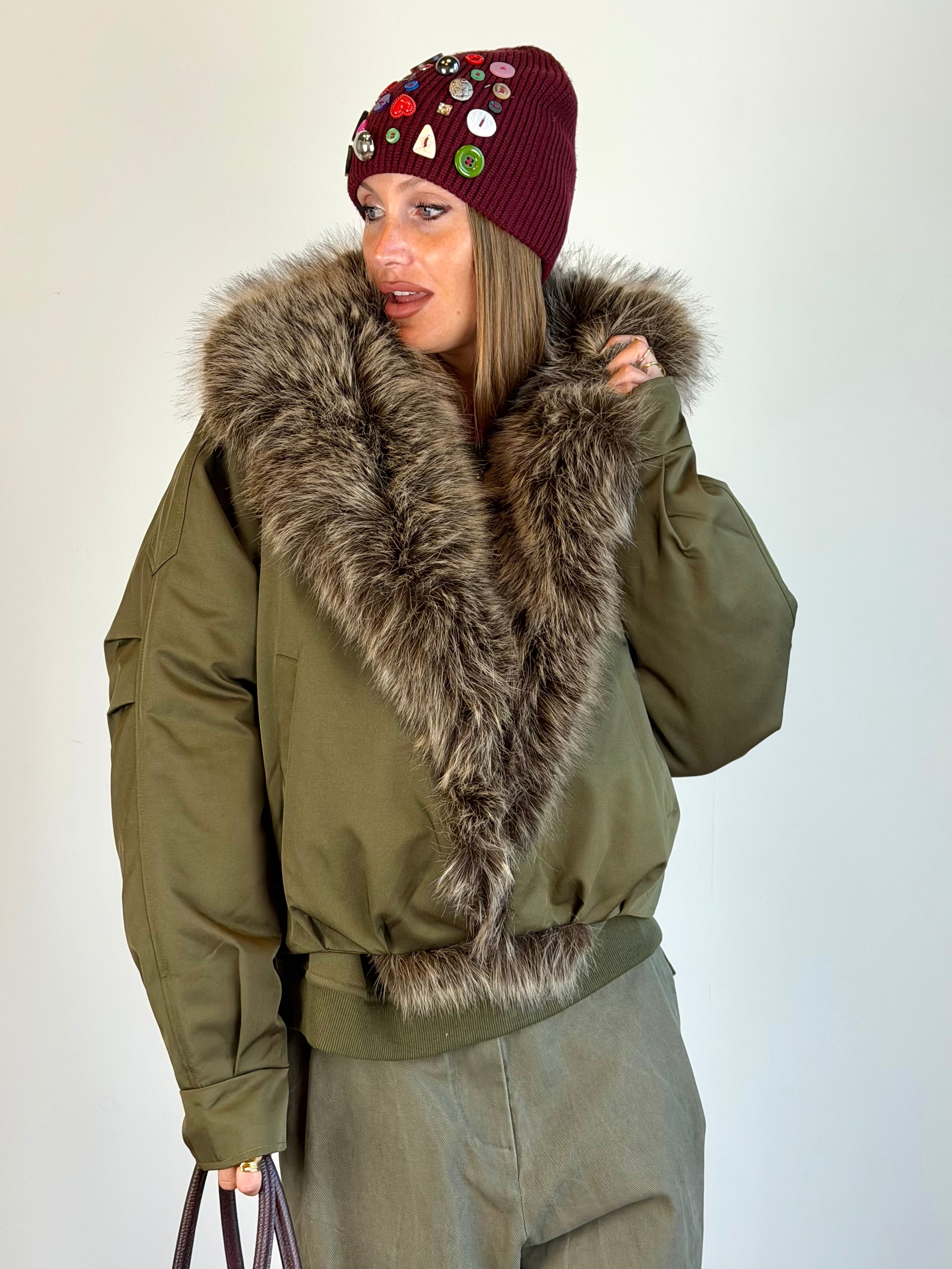 Piumino ecopelliccia Zoe verde