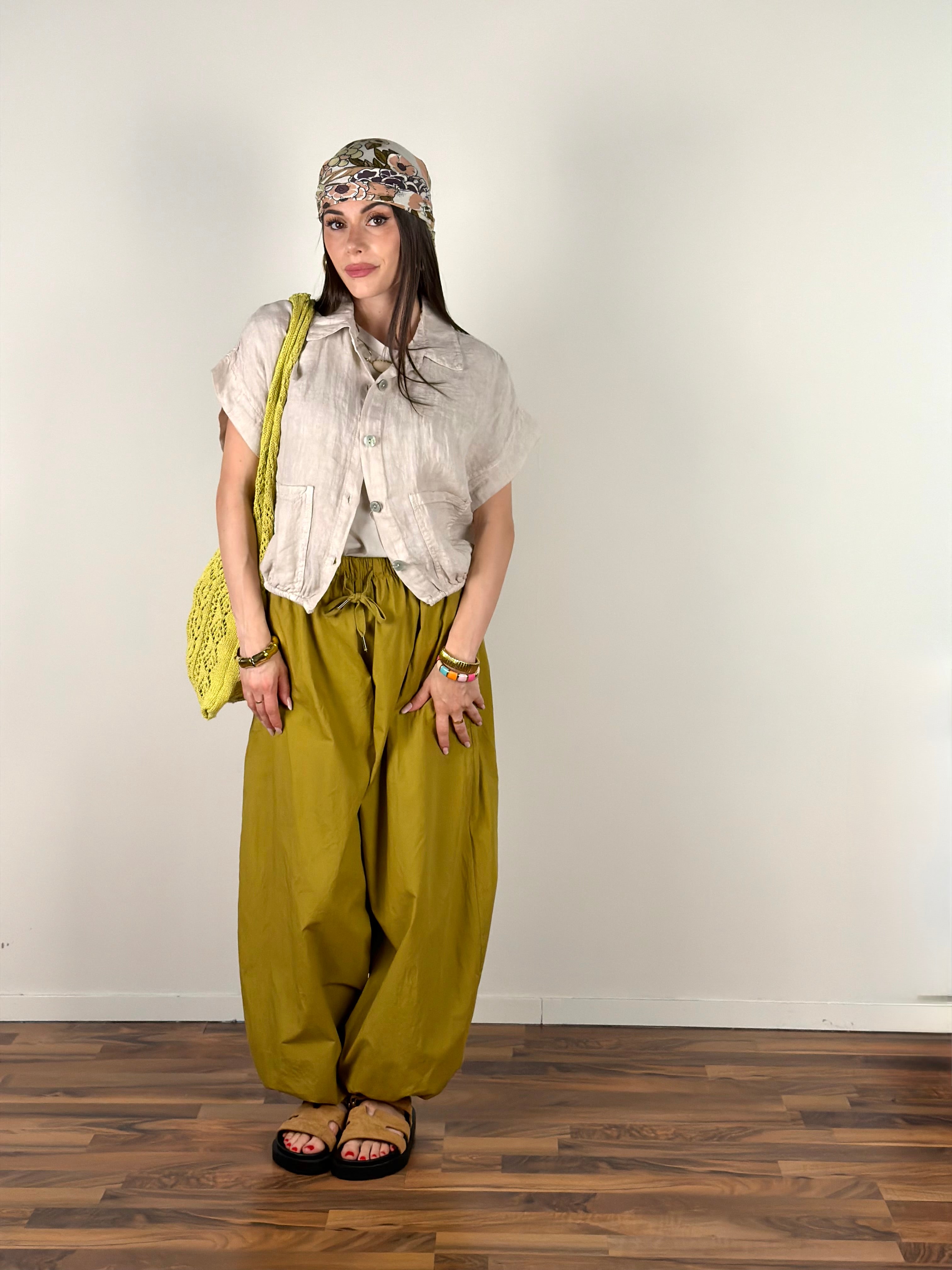 Camicia puro lino Duna beige