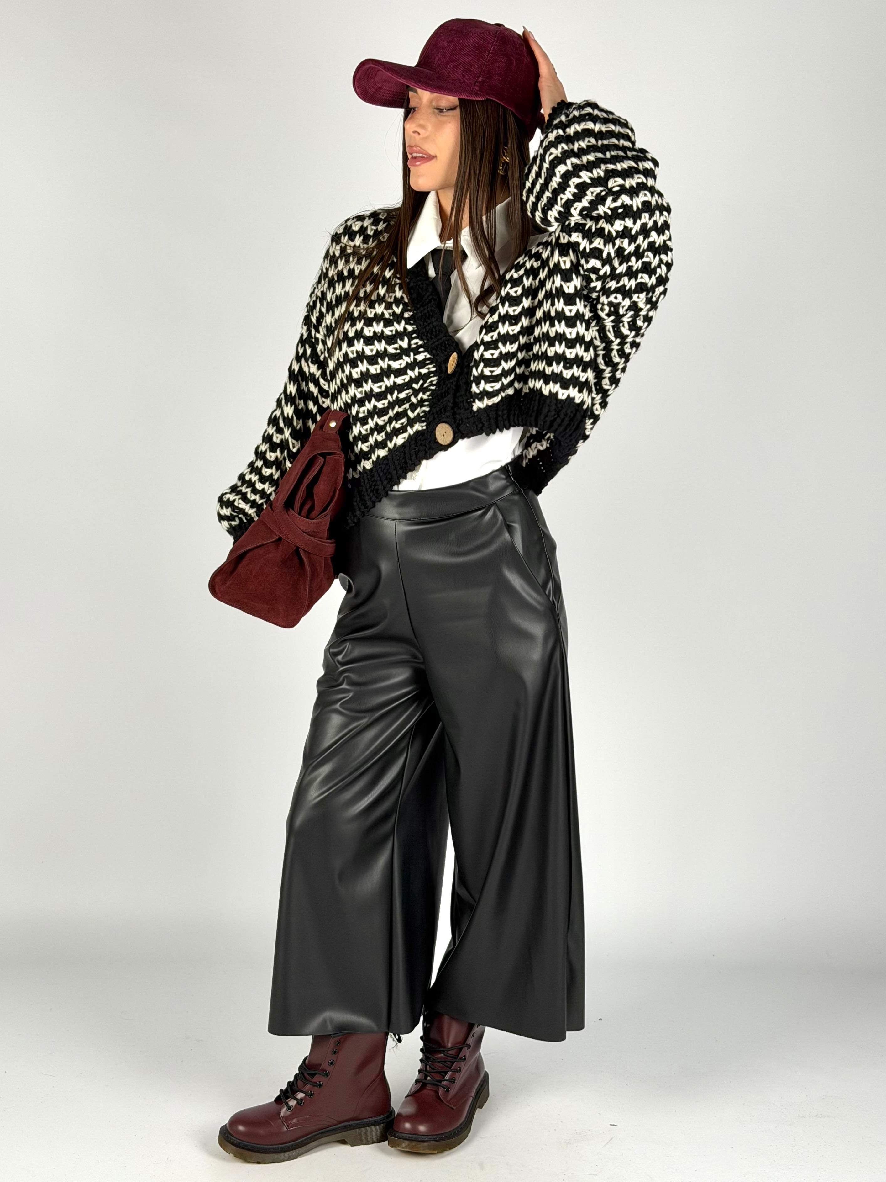 Maglione zig zag nero