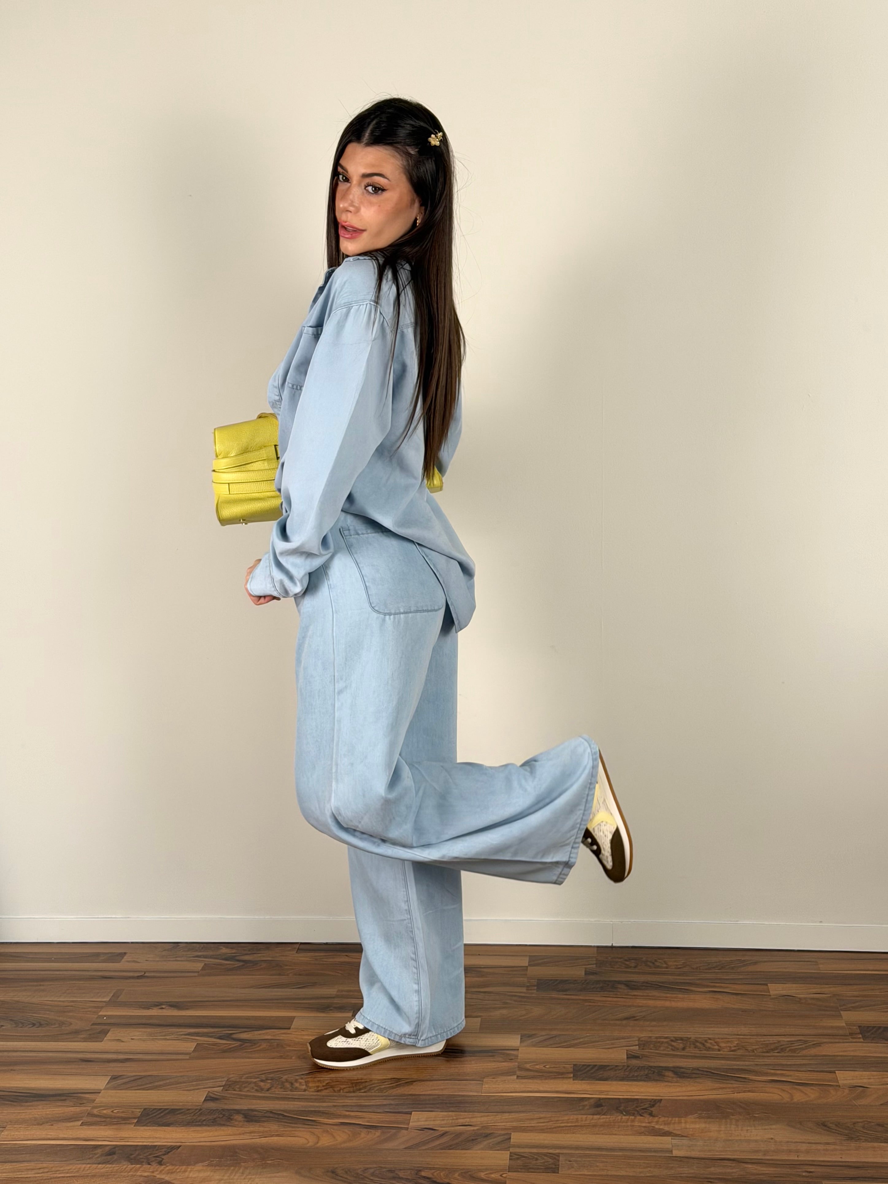 Camicia Rose blu chiaro