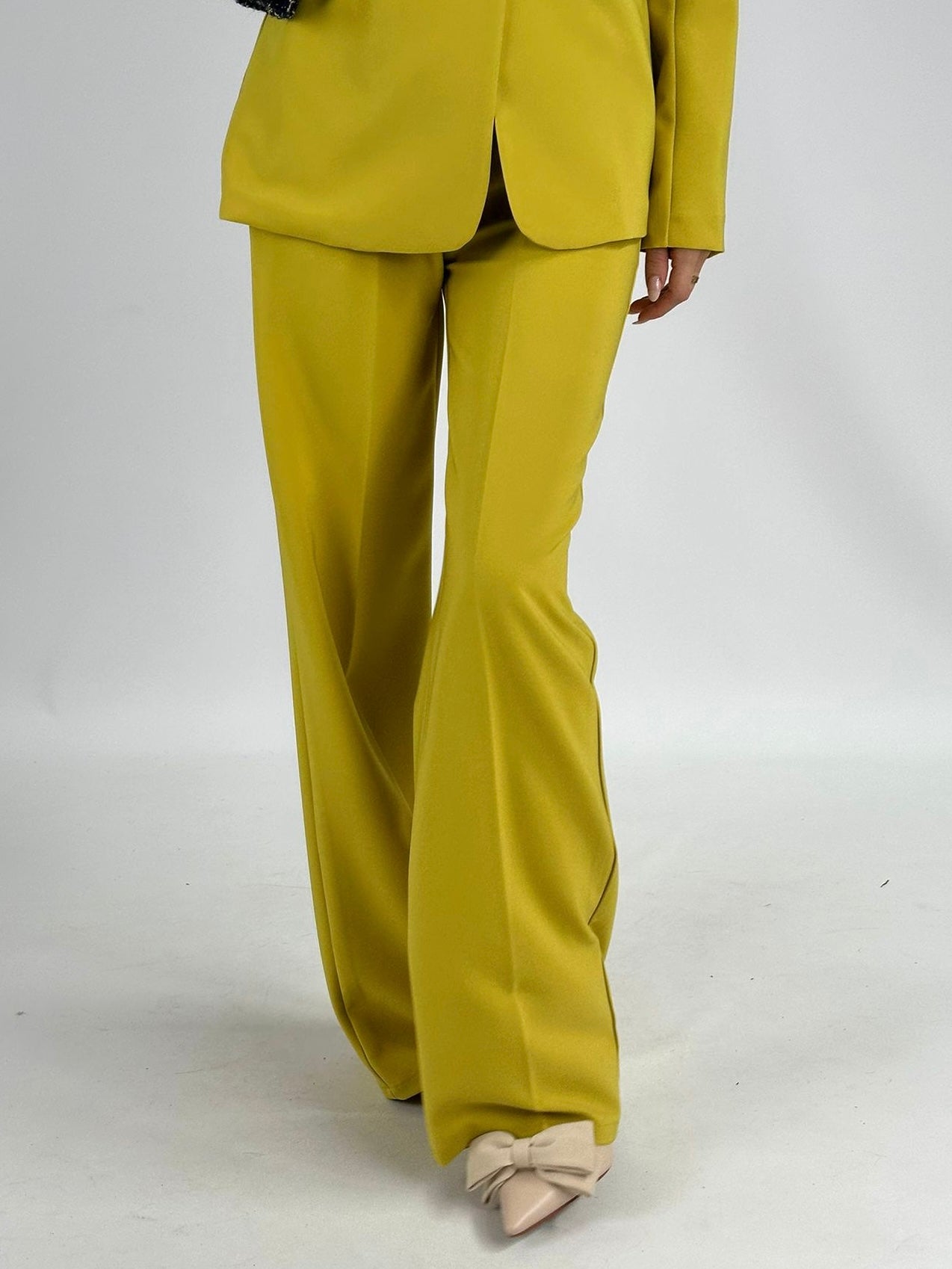 Completo elodie palazzo verde acido