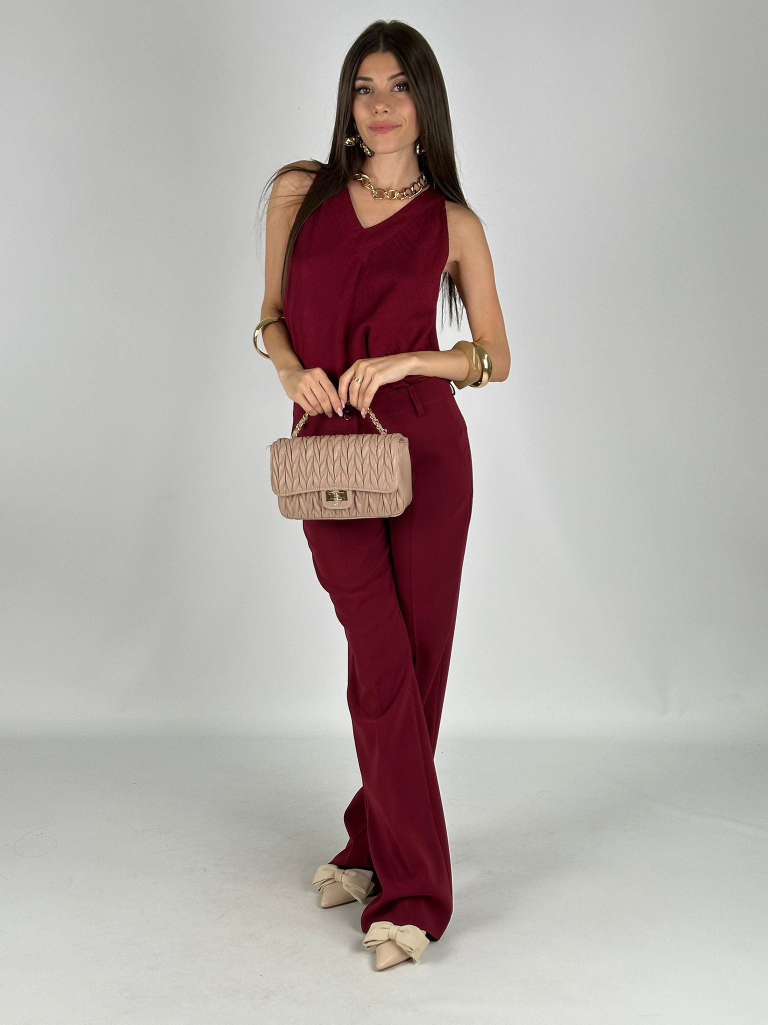 Pantalone Julia bordeaux