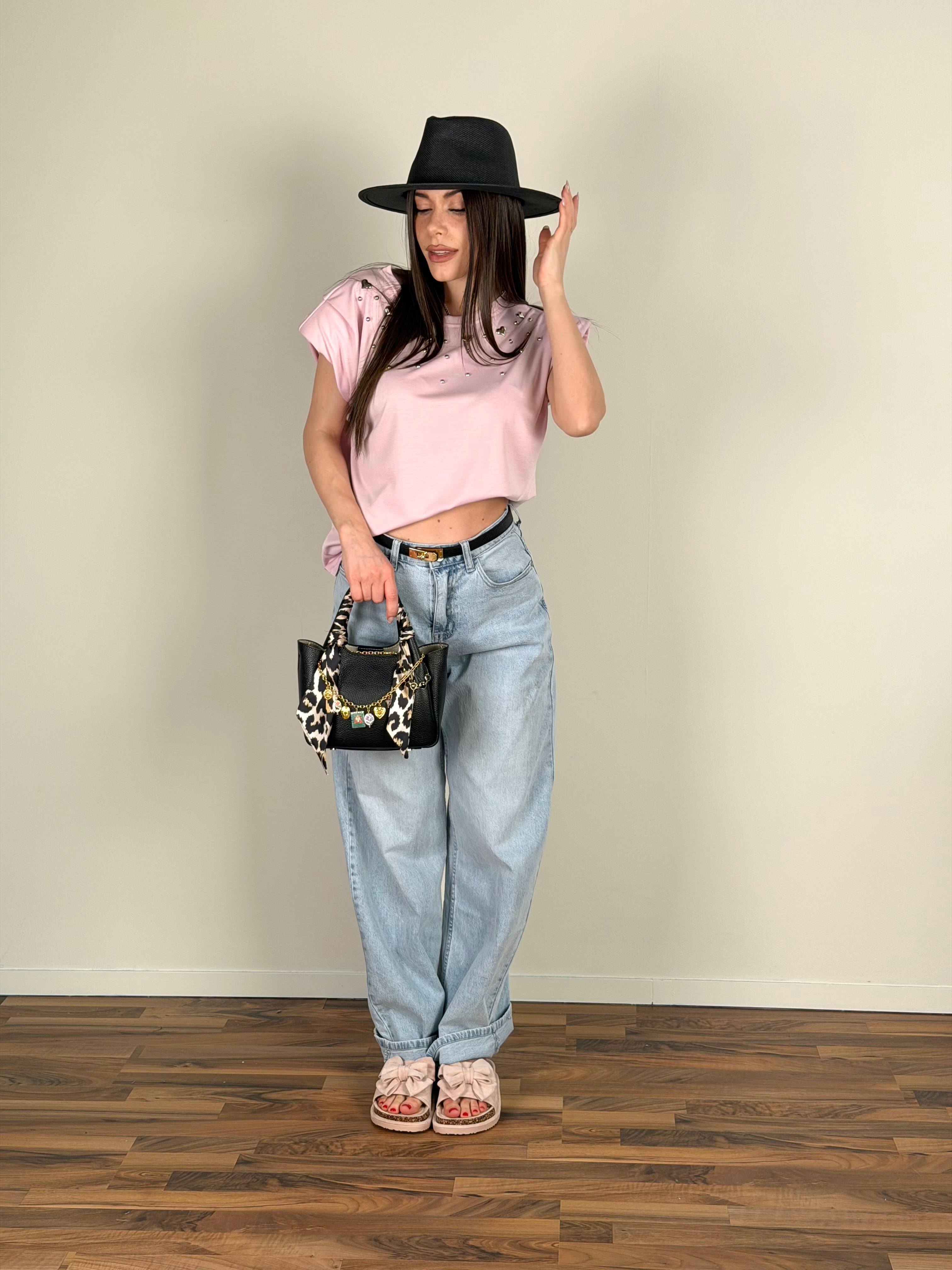 T-shirt cuori rosa