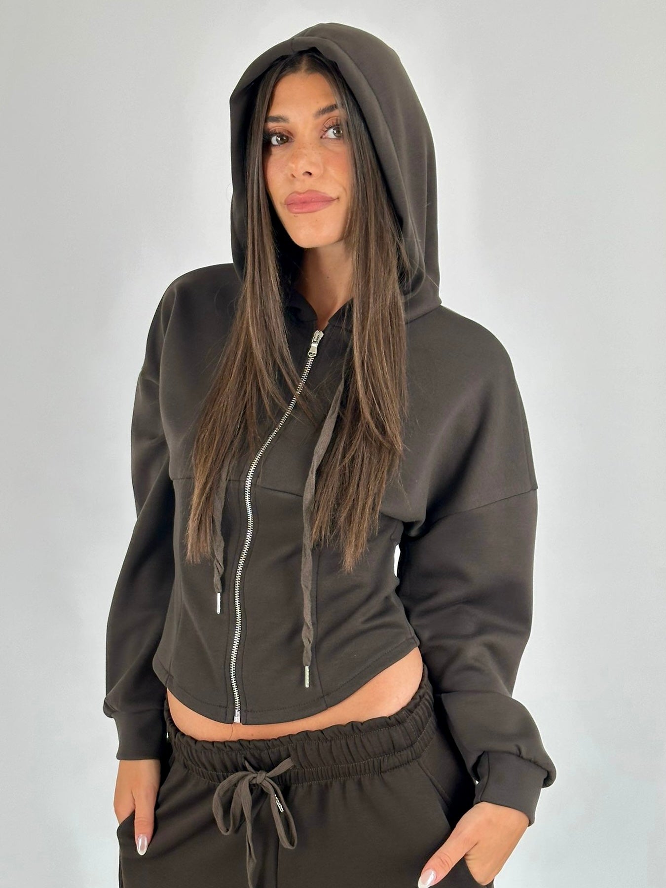 Felpa tuta sportiva Gemma marrone