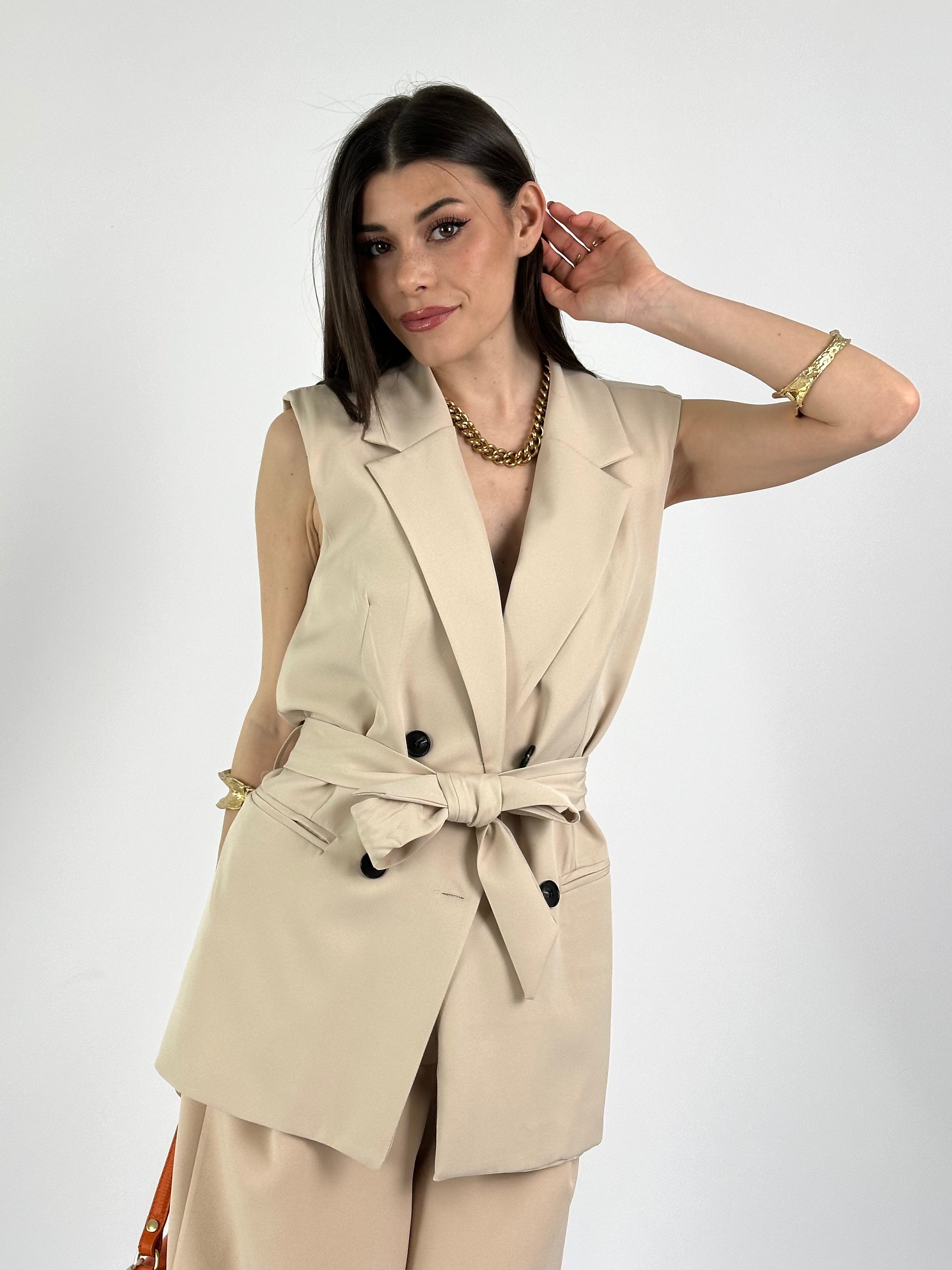 Giacca in viscosa Julia beige