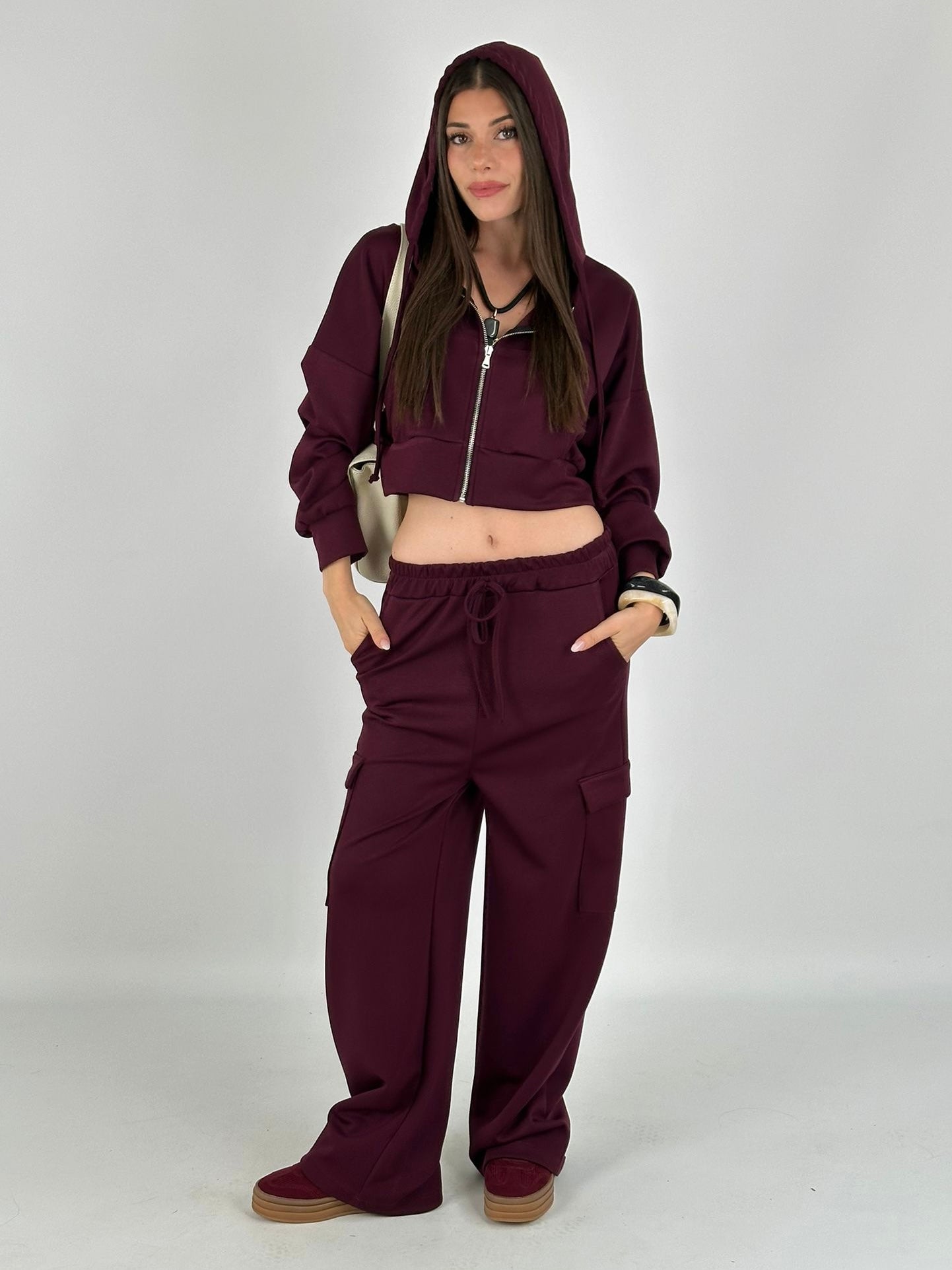 Tuta sportiva Saida bordeaux