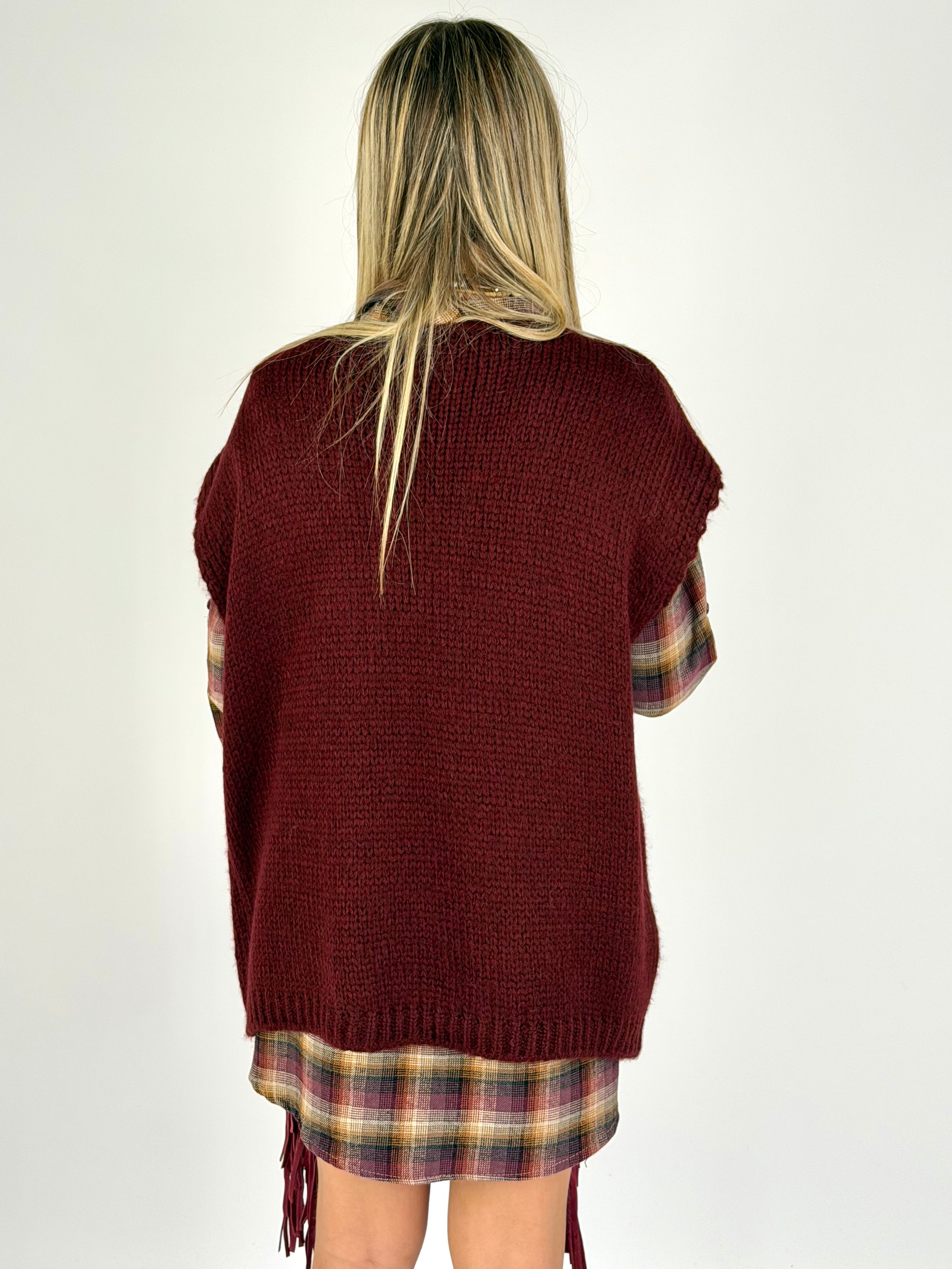 Smanicato + sciarpa bordeaux