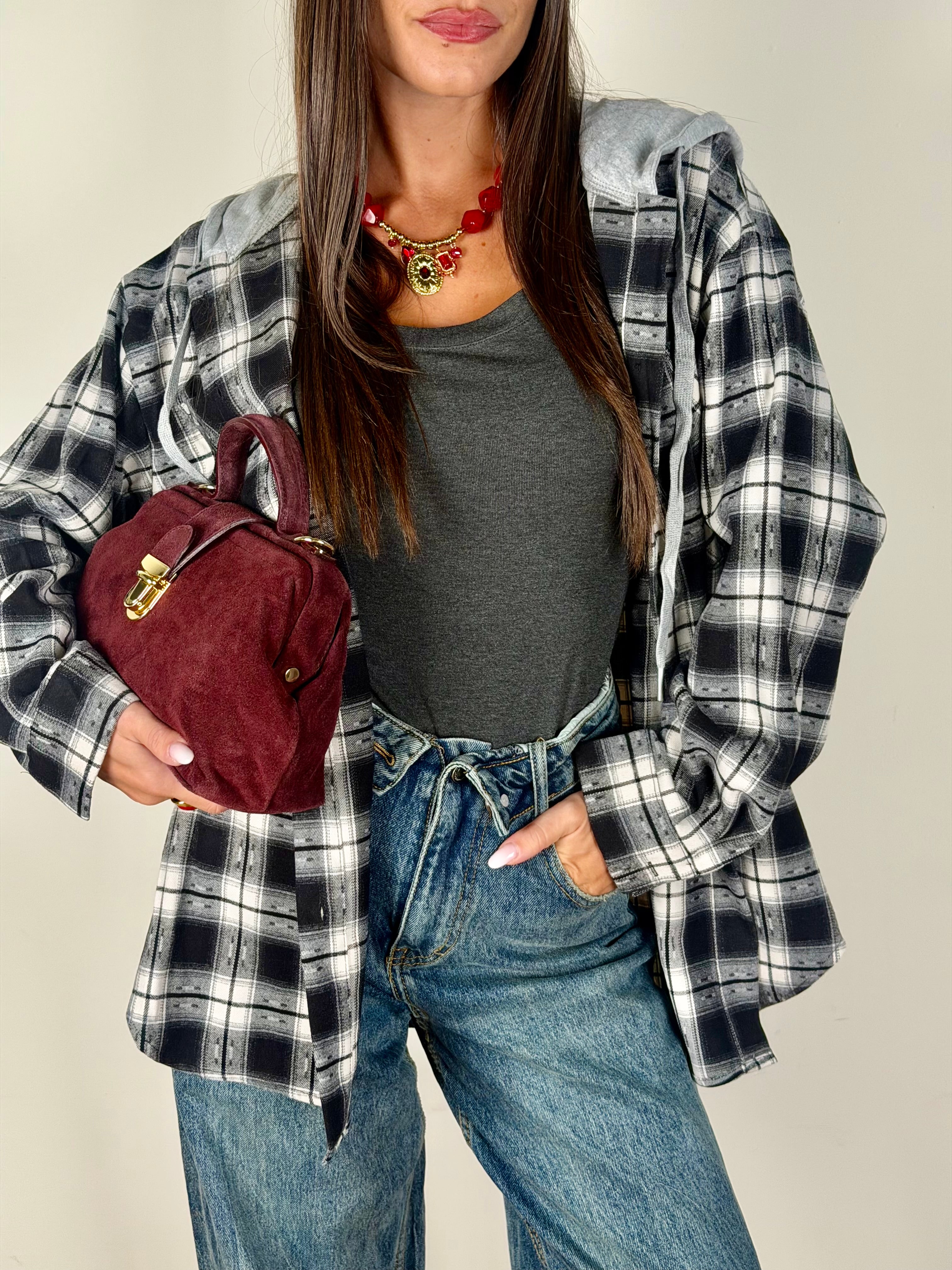 Camicia Check Street nero
