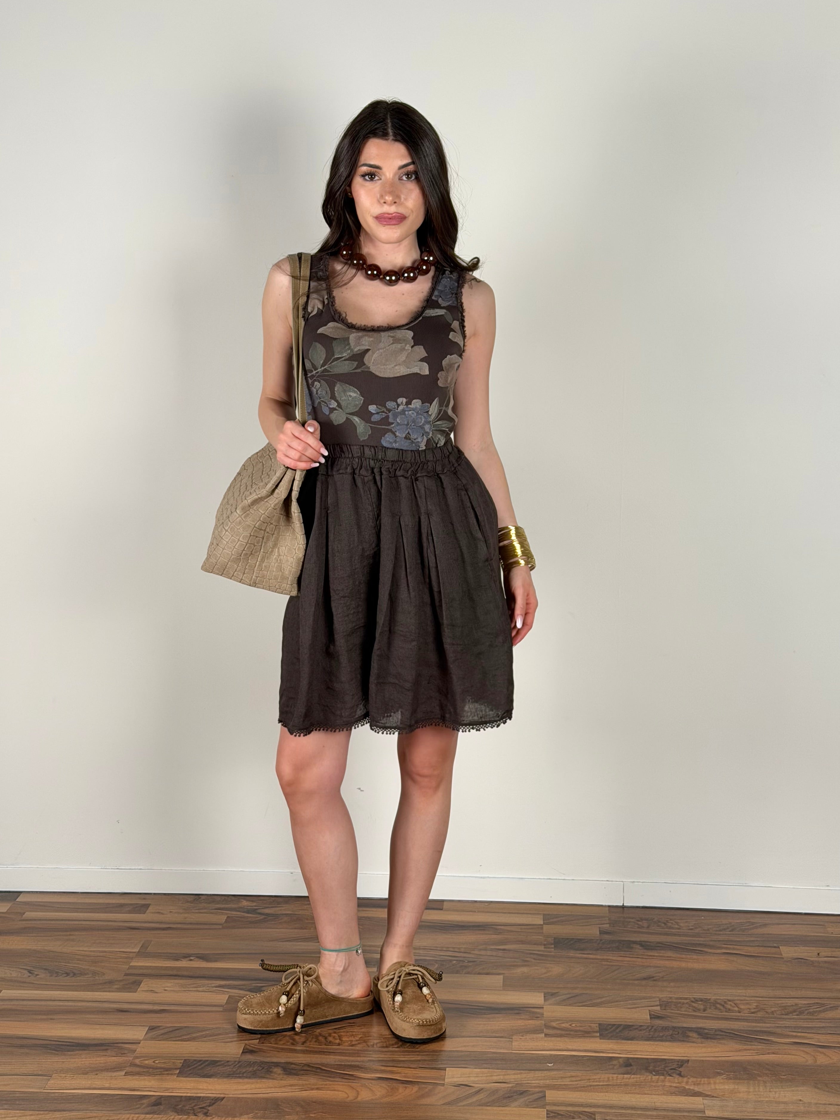 Pantalone Lino Midnight Chic moro