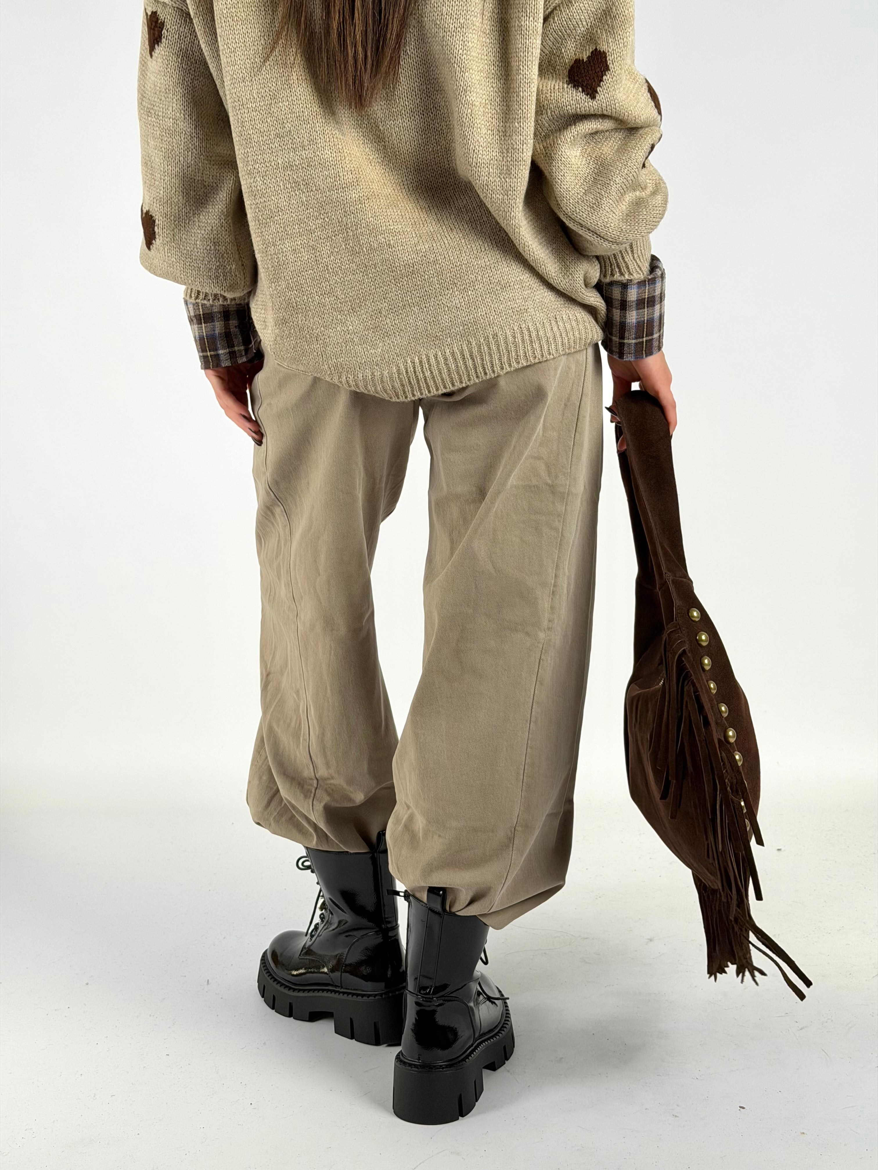 Jeans romantica beige