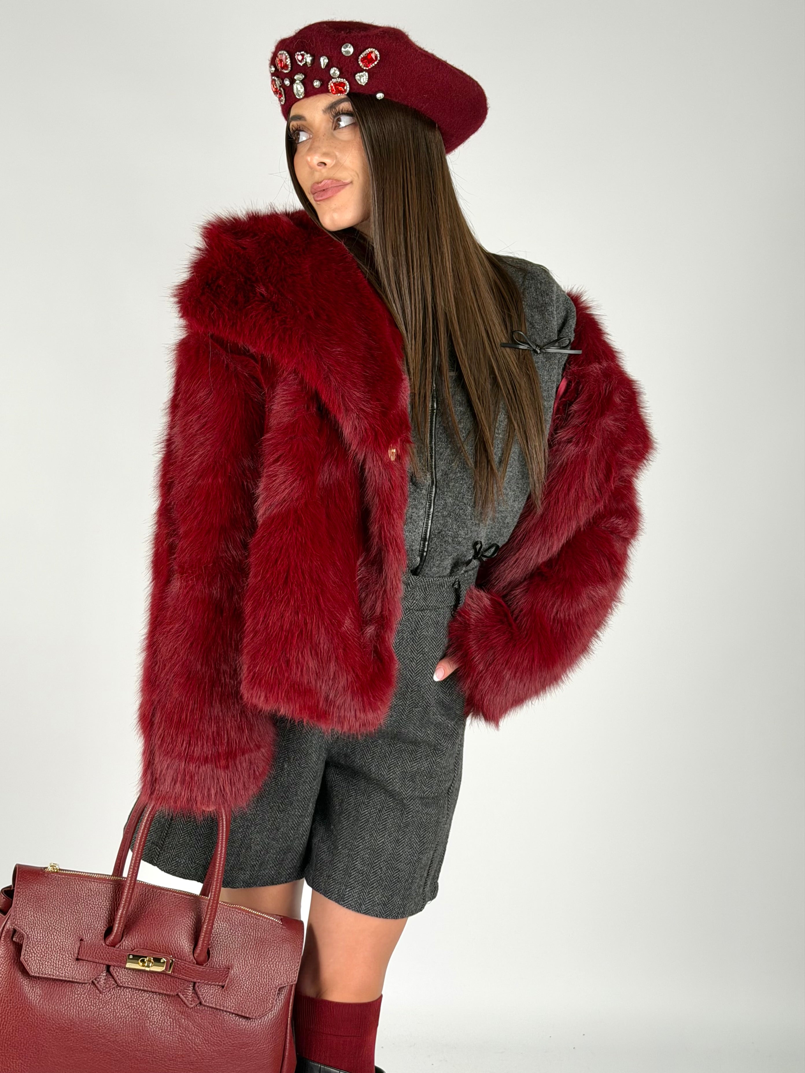 Pelliccia Soleil bordeaux