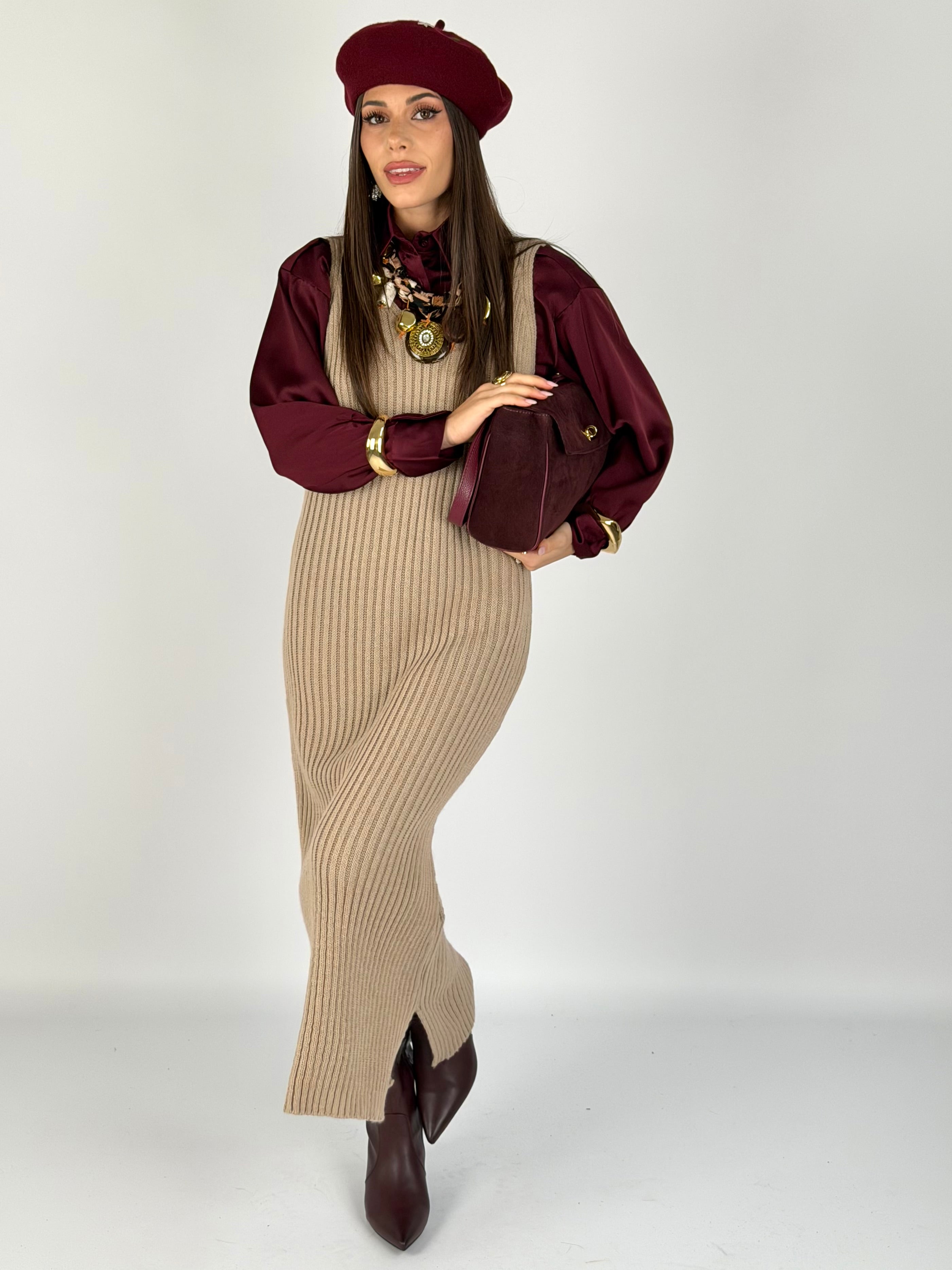 Abito + maglione Asia beige