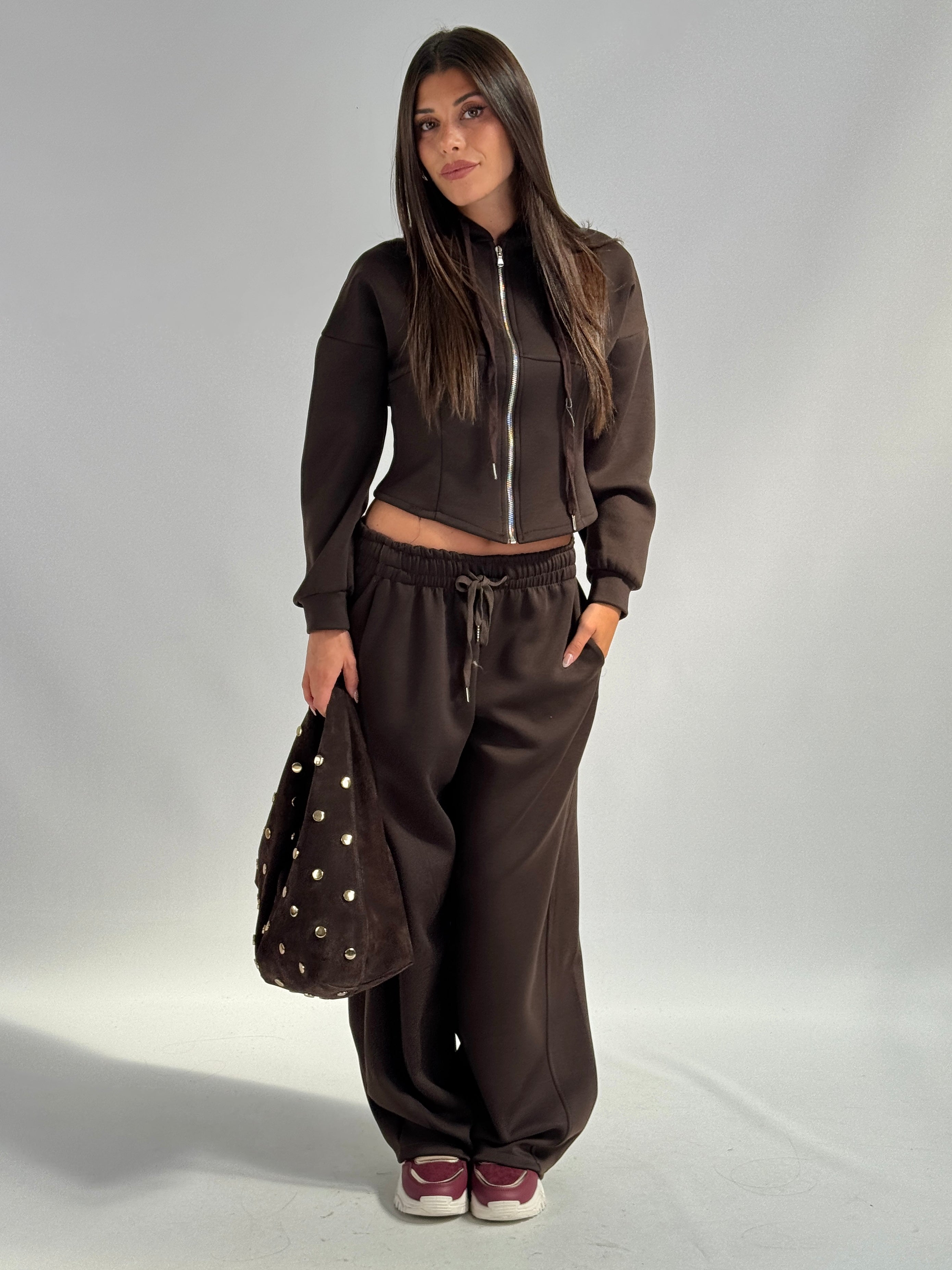 Pantalone tuta sportiva Iside marrone