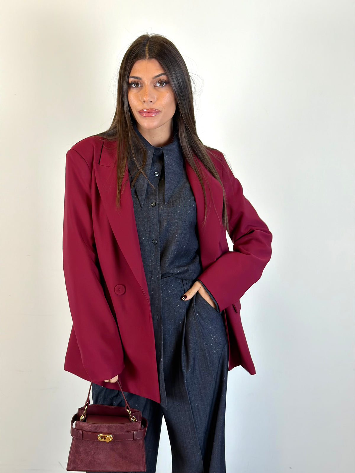 Giacca Flare bordeaux
