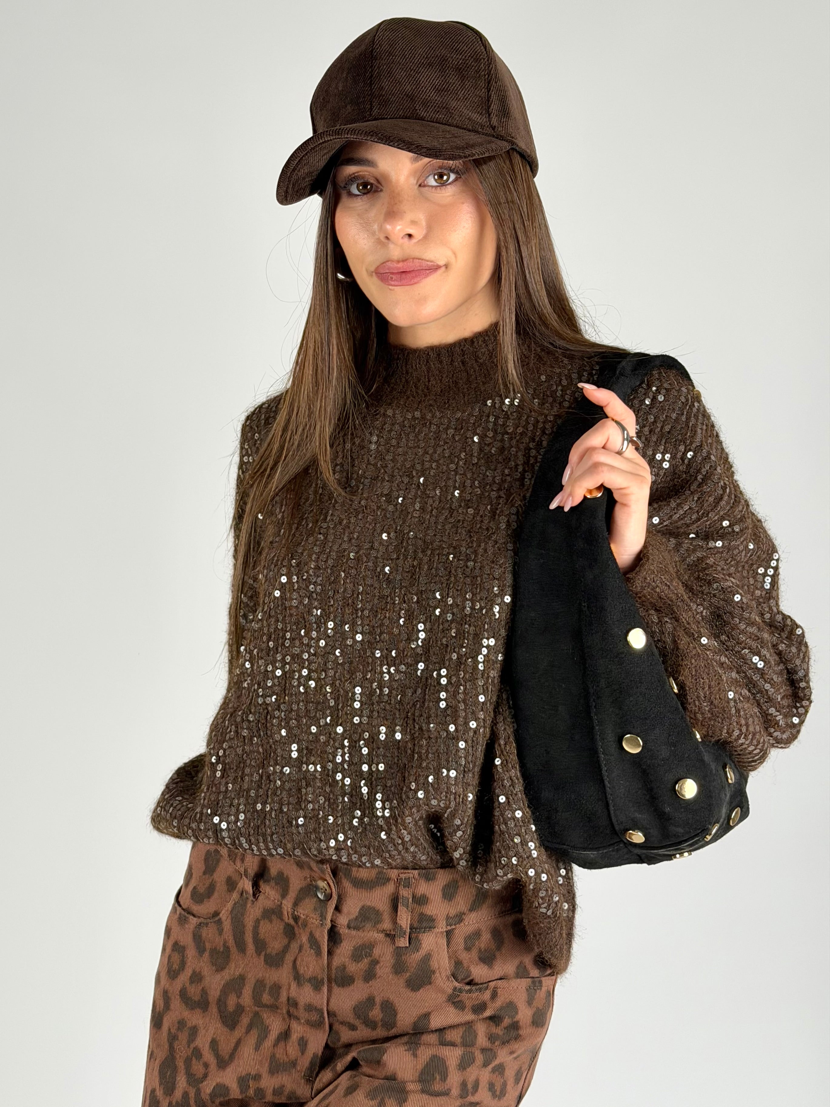 Maglia paillettes moro