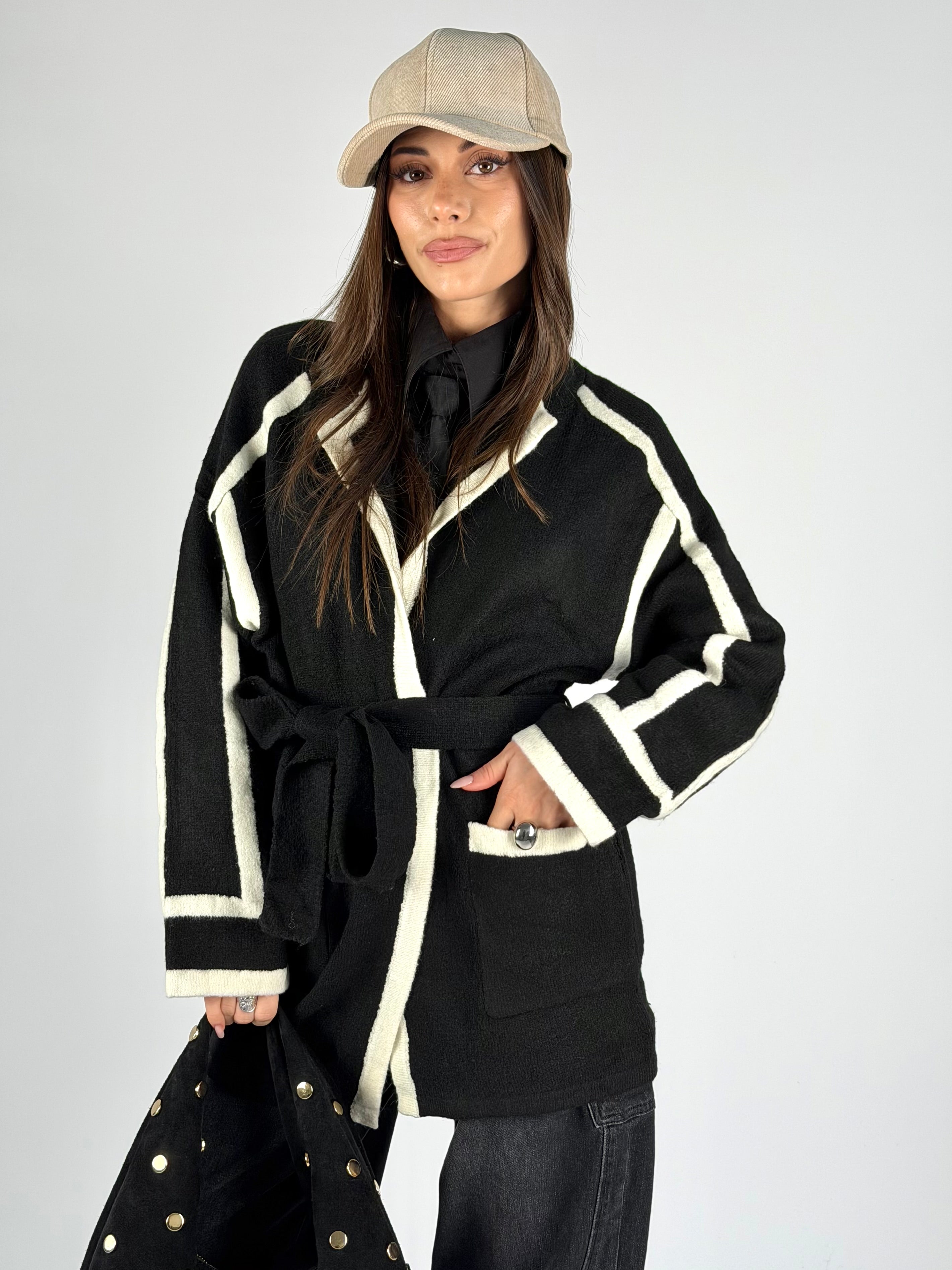 Cardigan fiocco nero