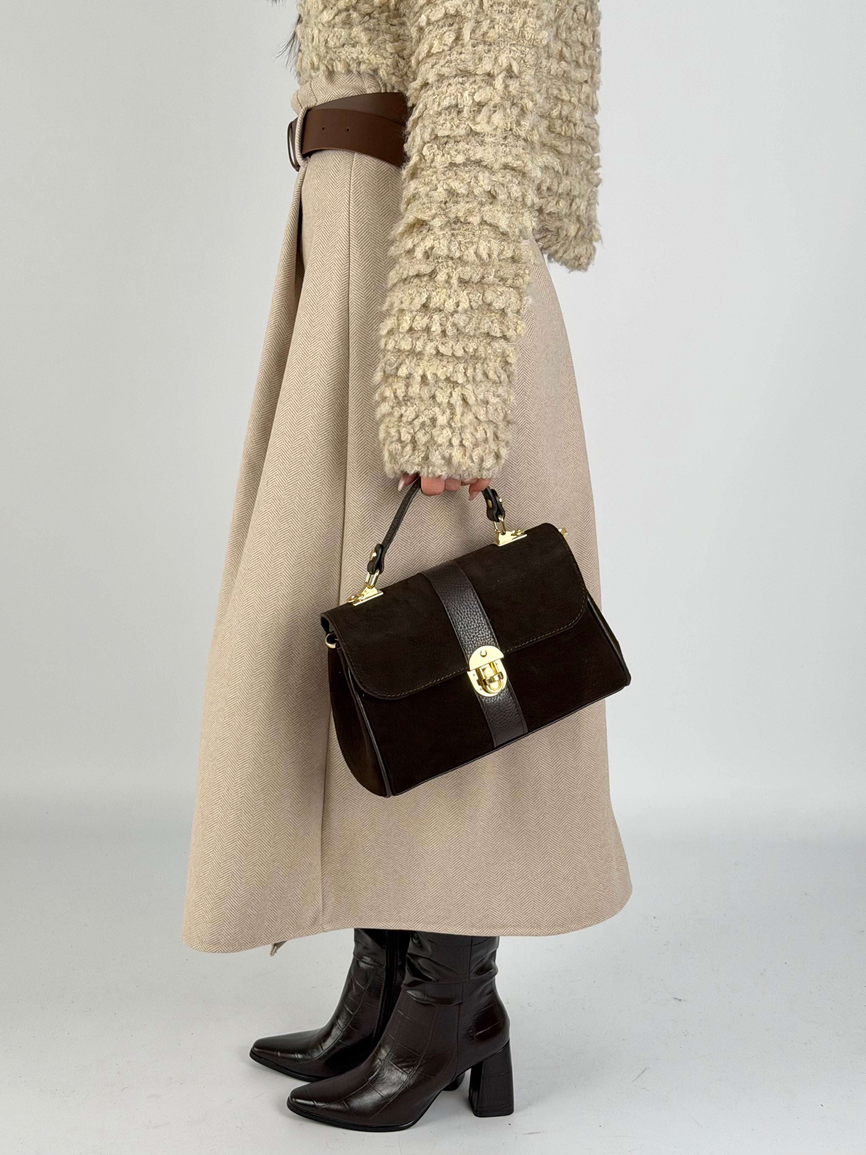 Gonna in panno beige